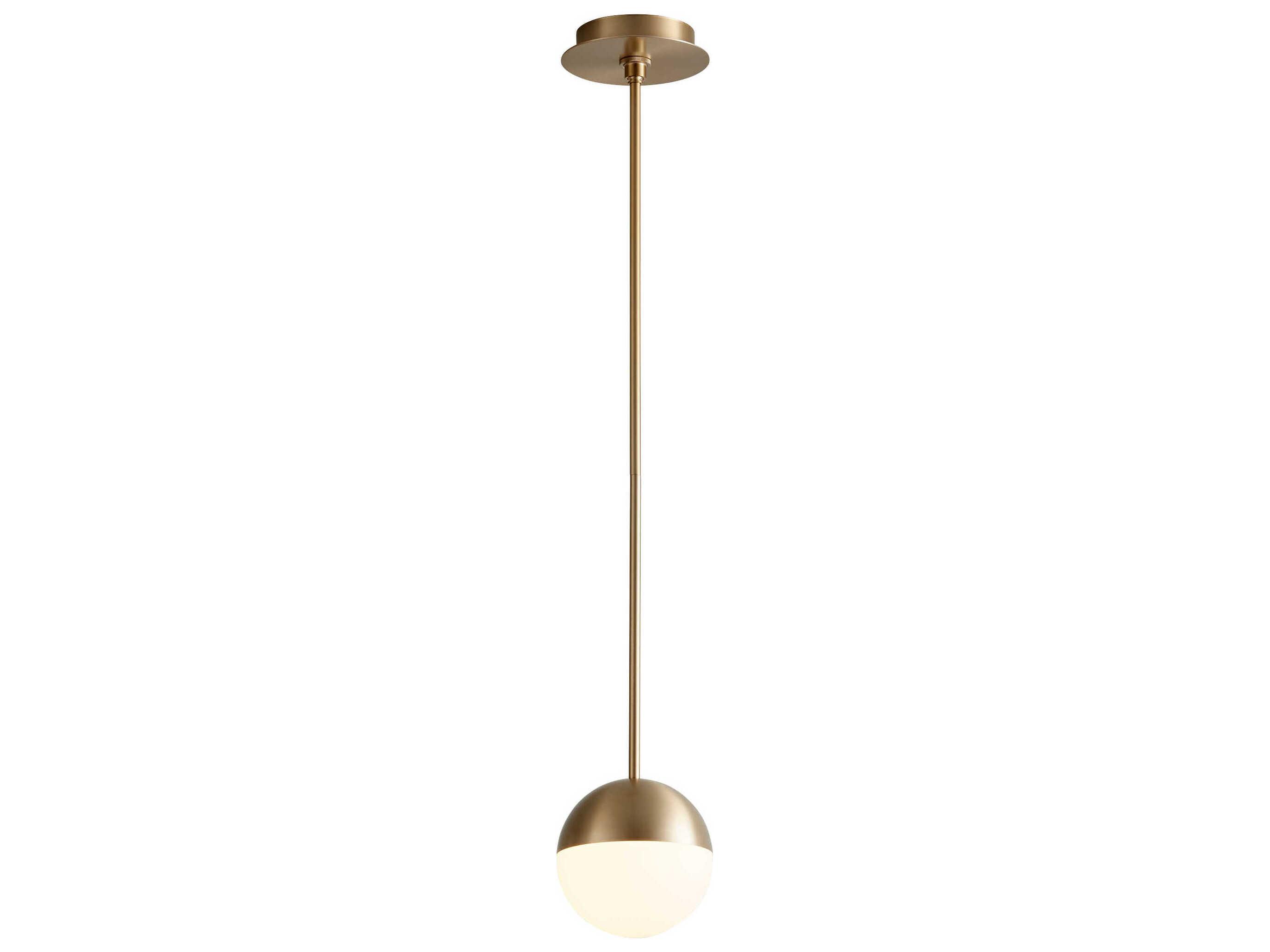 Oxygen by Quorum Mondo 1-Light Aged Brass Globe Mini Pendant