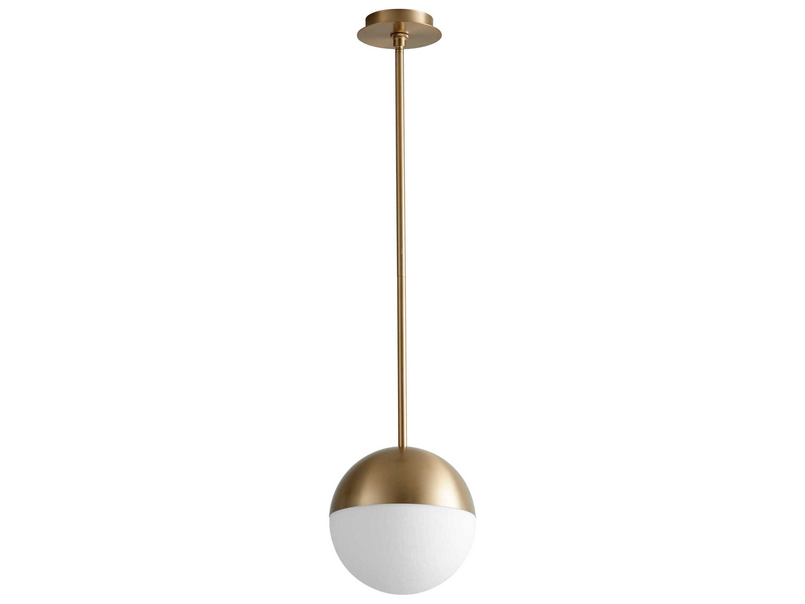 Oxygen by Quorum Mondo 1-Light Aged Brass Globe Mini Pendant