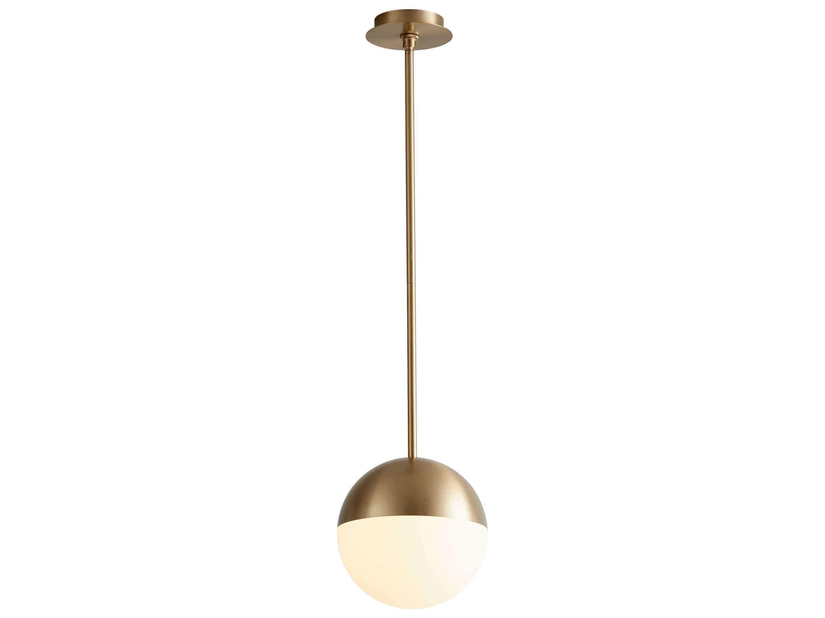 Oxygen by Quorum Mondo 1-Light Aged Brass Globe Mini Pendant
