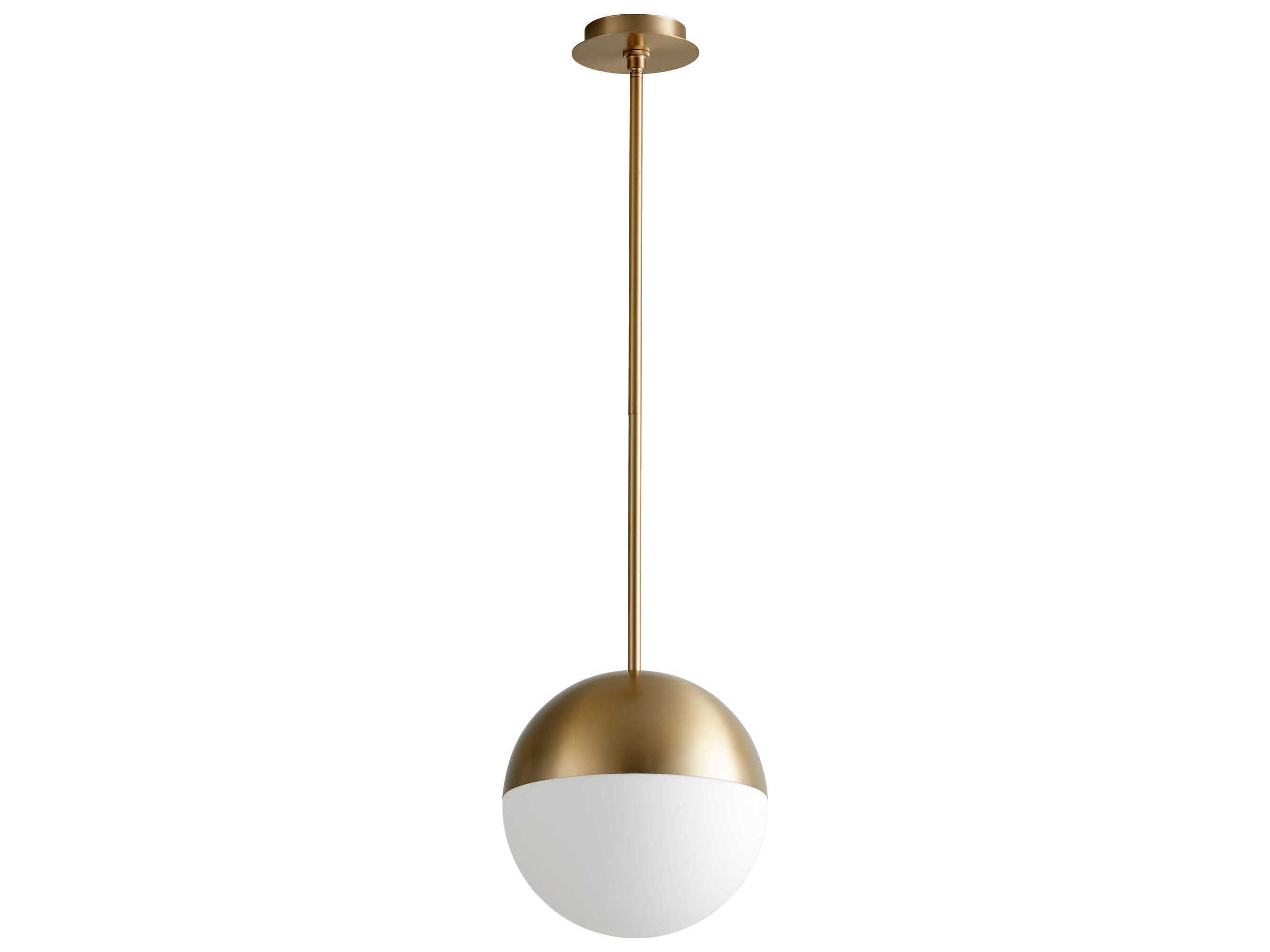 Oxygen by Quorum Mondo 1-Light Aged Brass Globe Mini Pendant