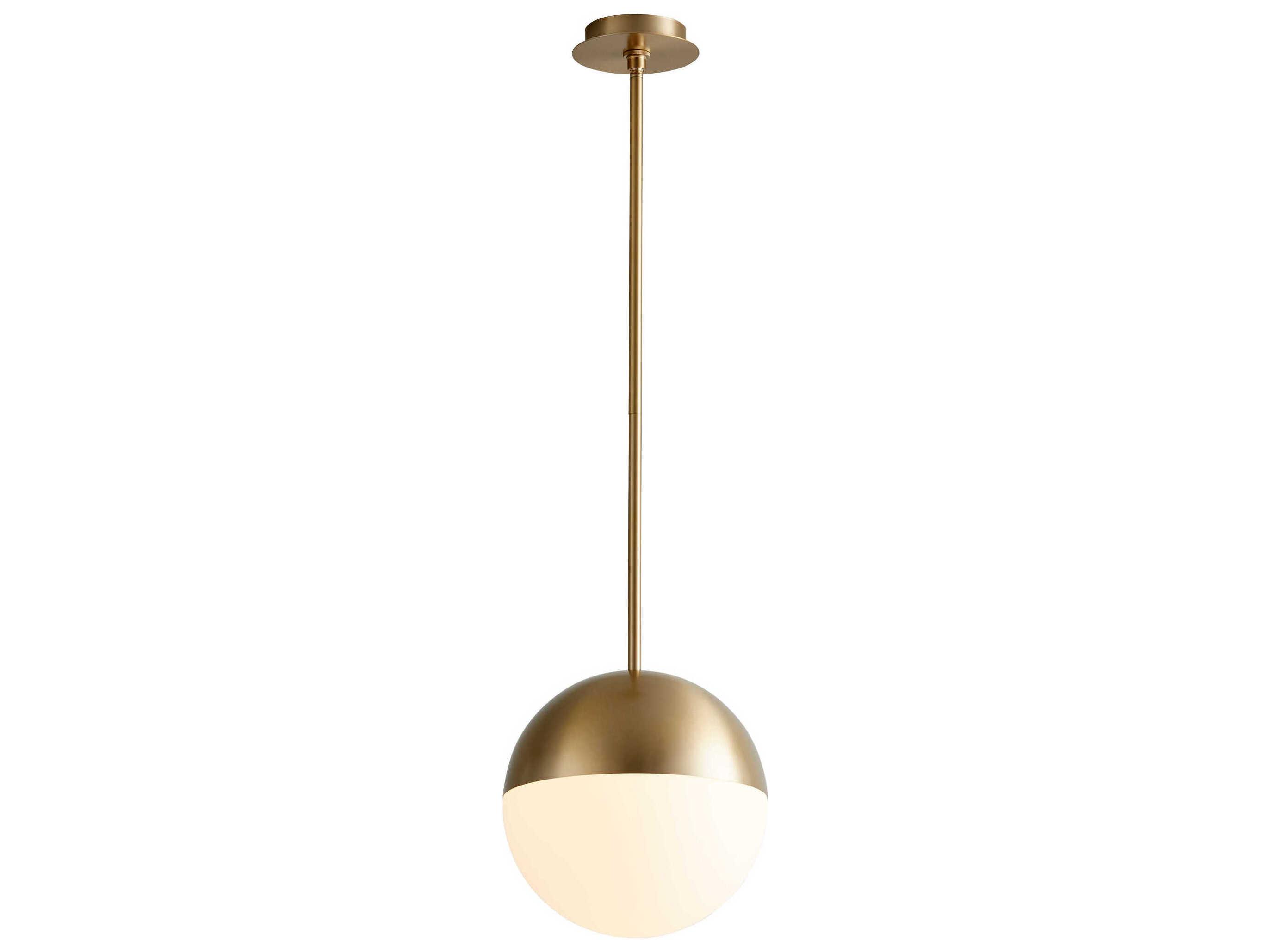 Oxygen by Quorum Mondo 1-Light Aged Brass Globe Mini Pendant