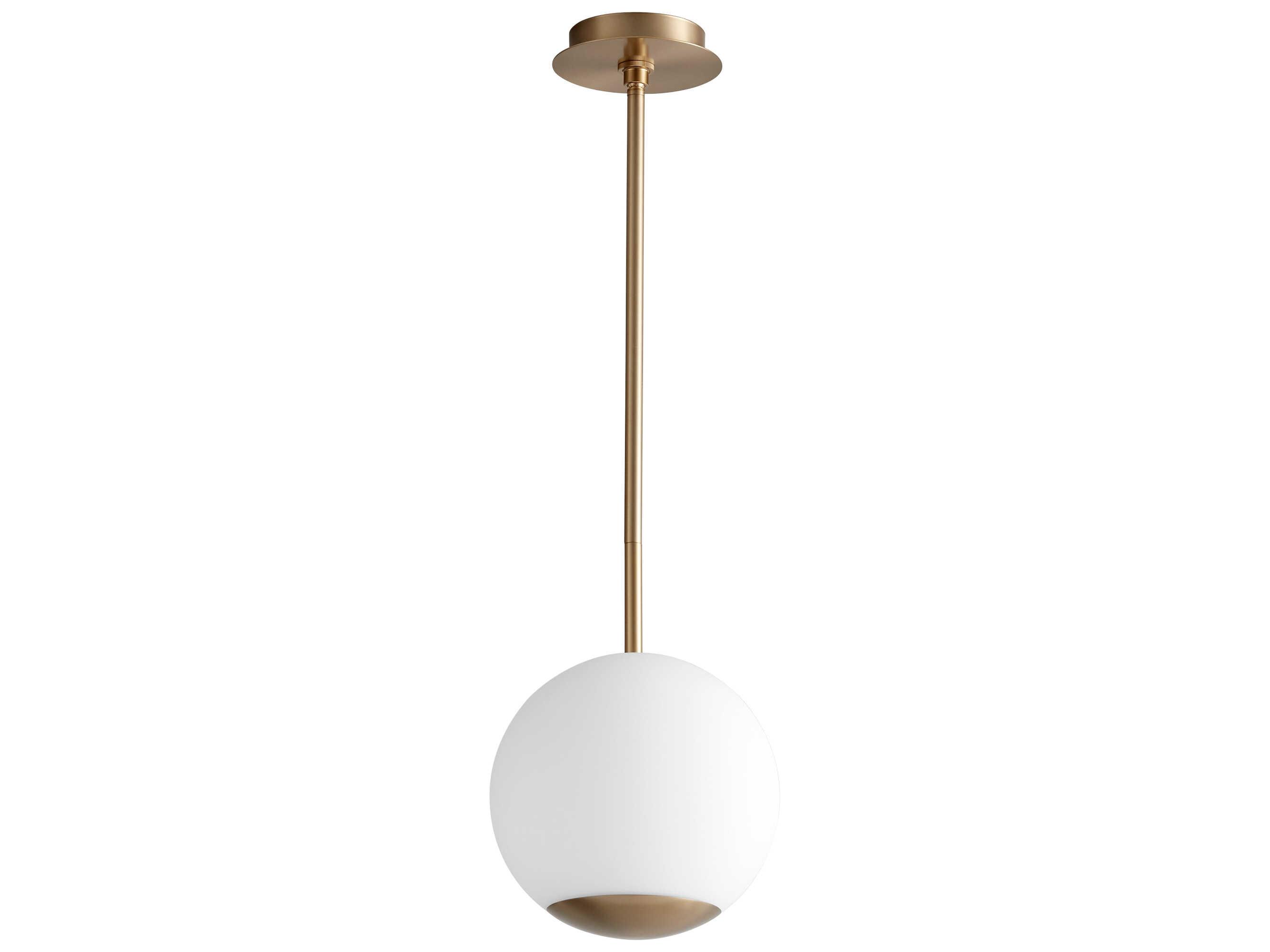 Oxygen by Quorum Terra 1-Light Aged Brass Globe Mini Pendant