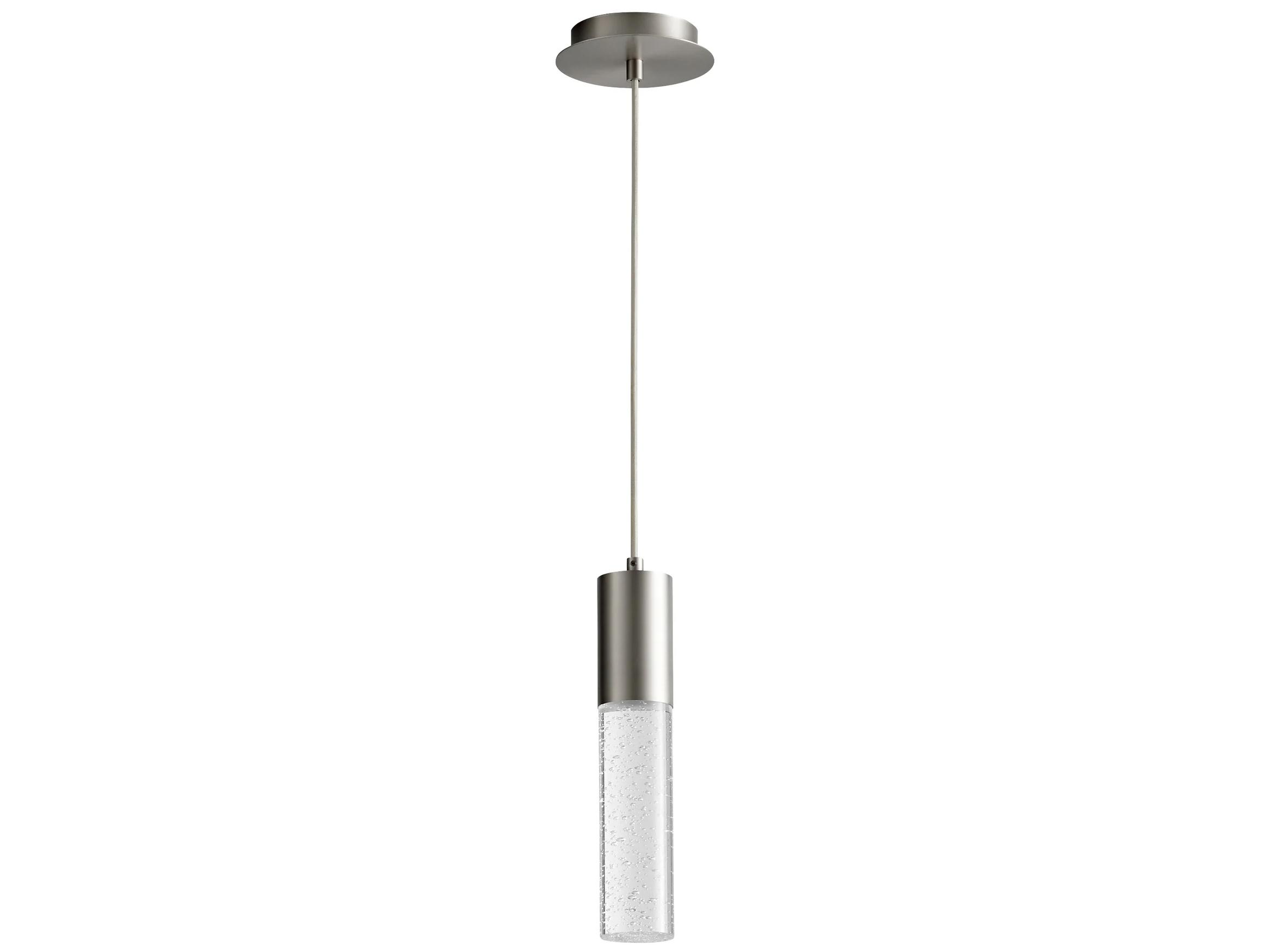 Oxygen by Quorum Spirit 1-Light Satin Nickel Cylinder Mini Pendant
