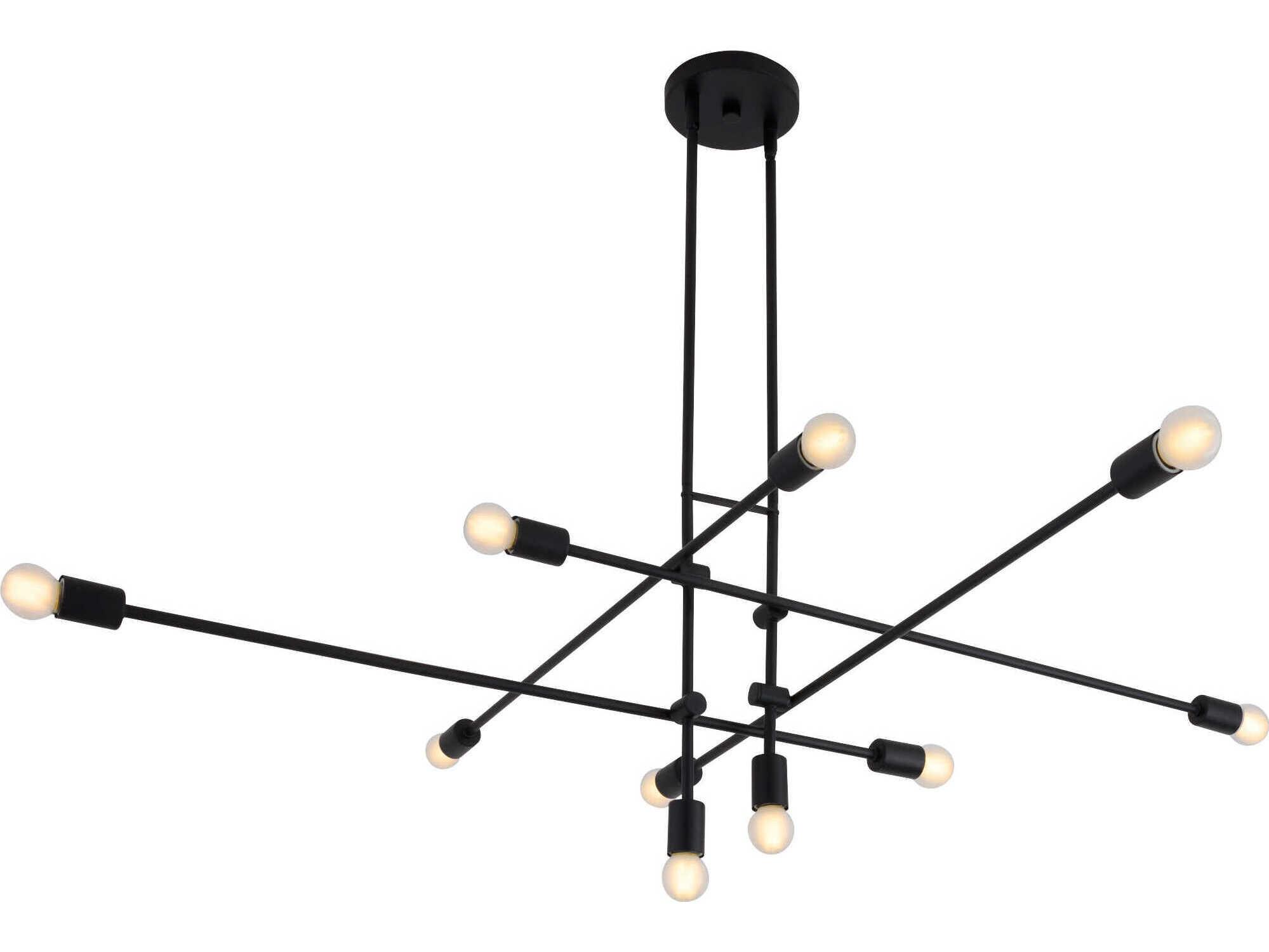 Oxygen by Quorum Mika 10-Light Black Linear Chandelier