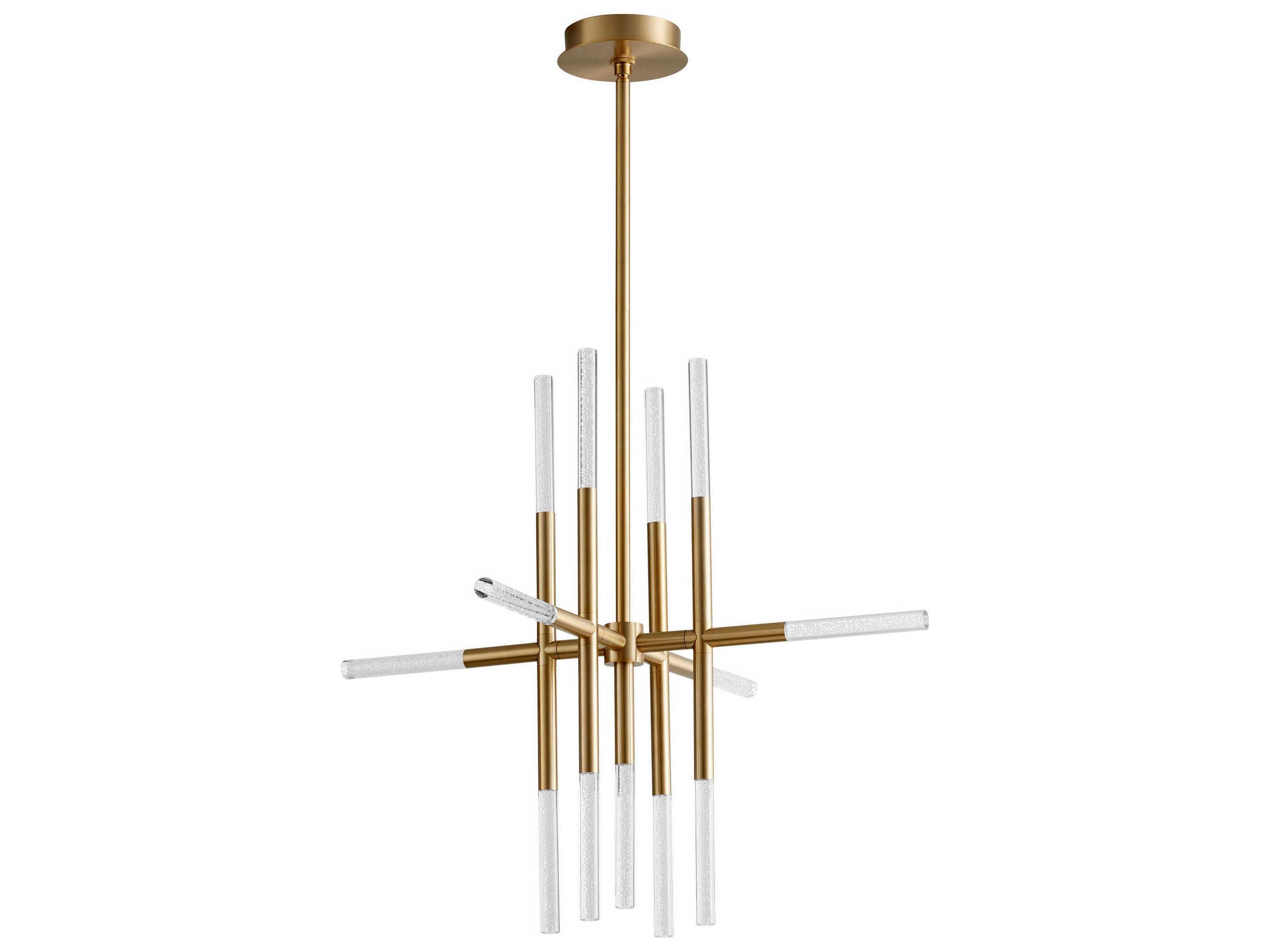 Oxygen by Quorum Moxy 13-Light Aged Brass Linear Chandelier