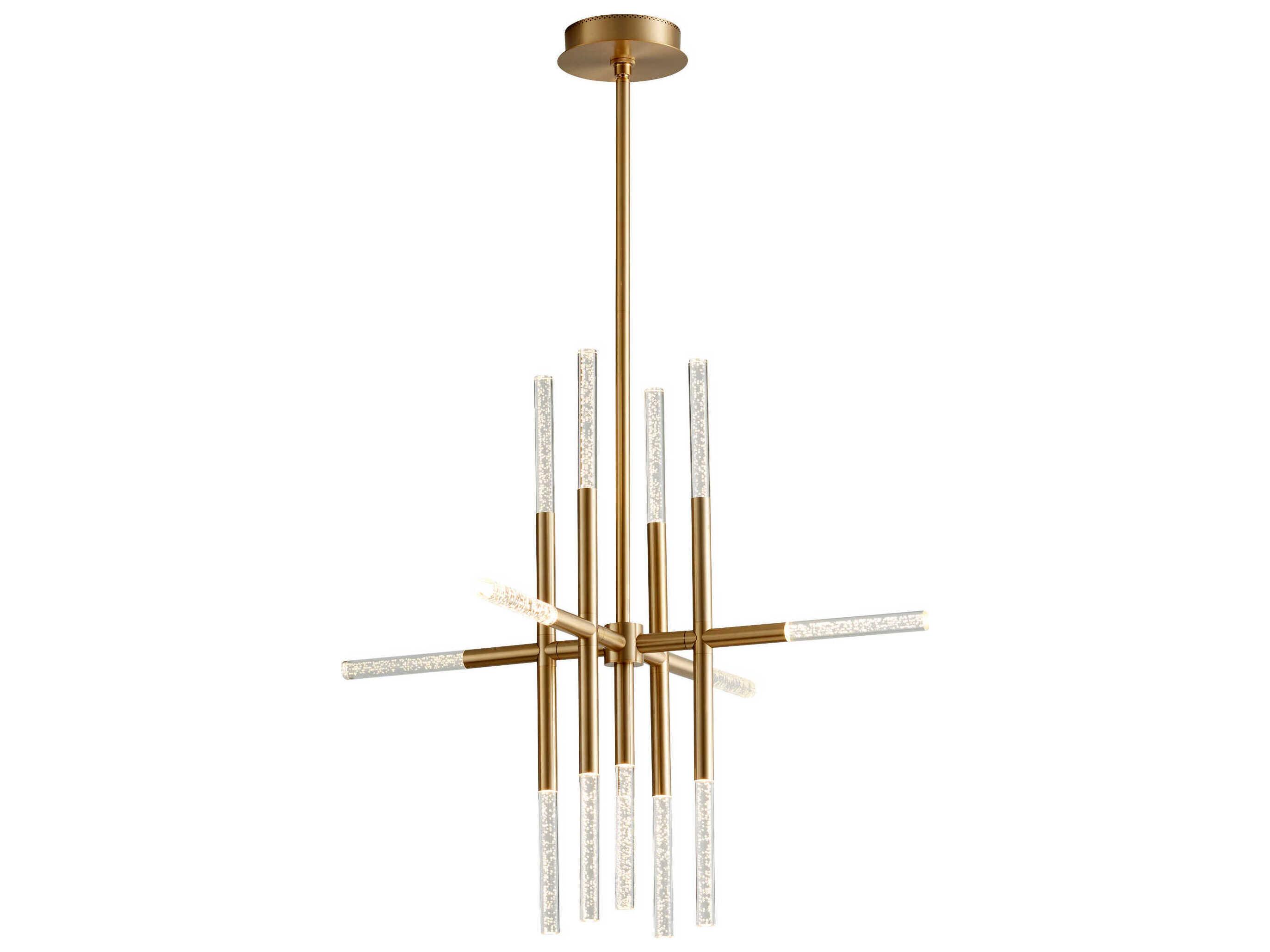 Oxygen by Quorum Moxy 13-Light Aged Brass Linear Chandelier