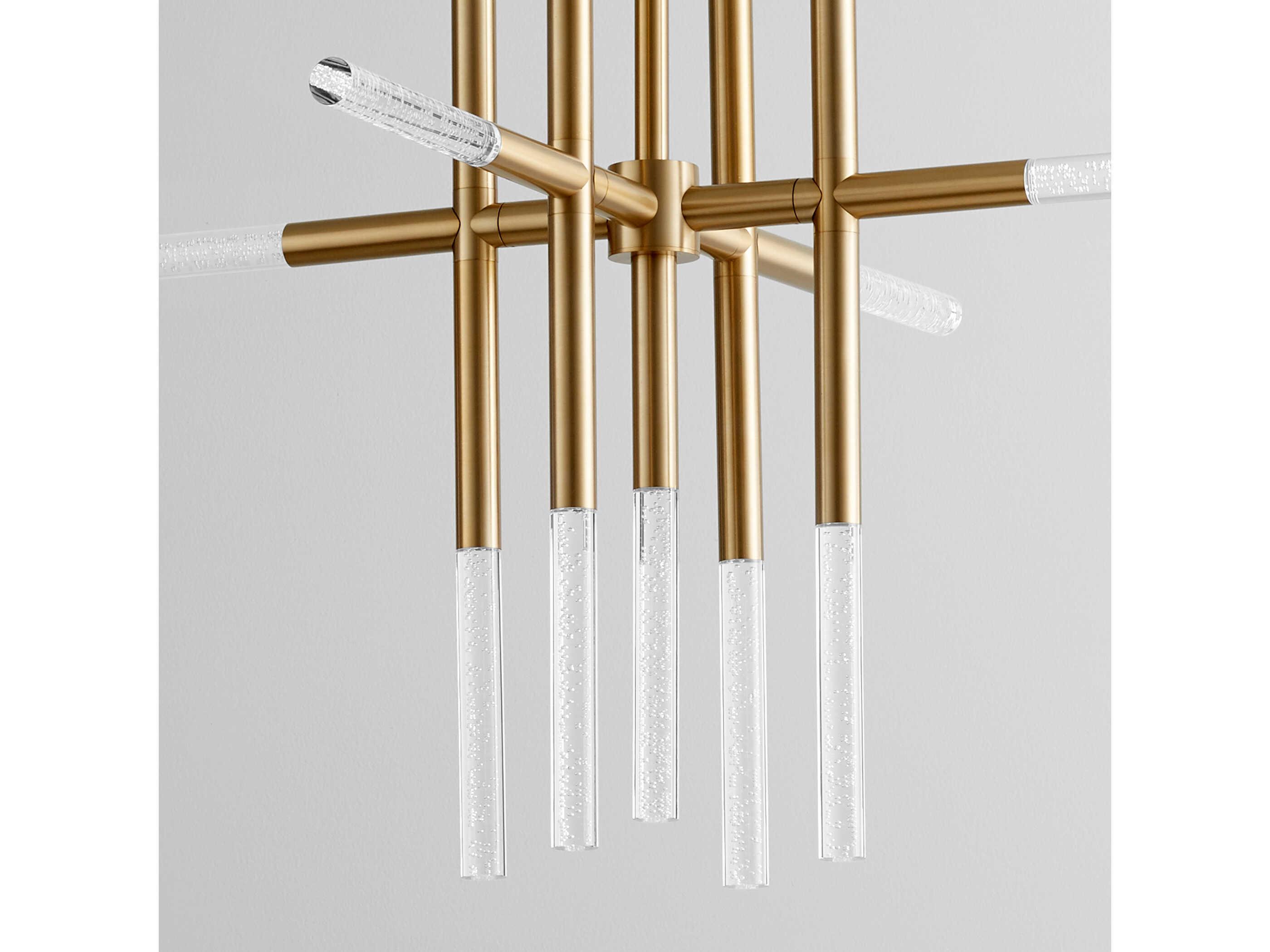 Oxygen by Quorum Moxy 13-Light Aged Brass Linear Chandelier