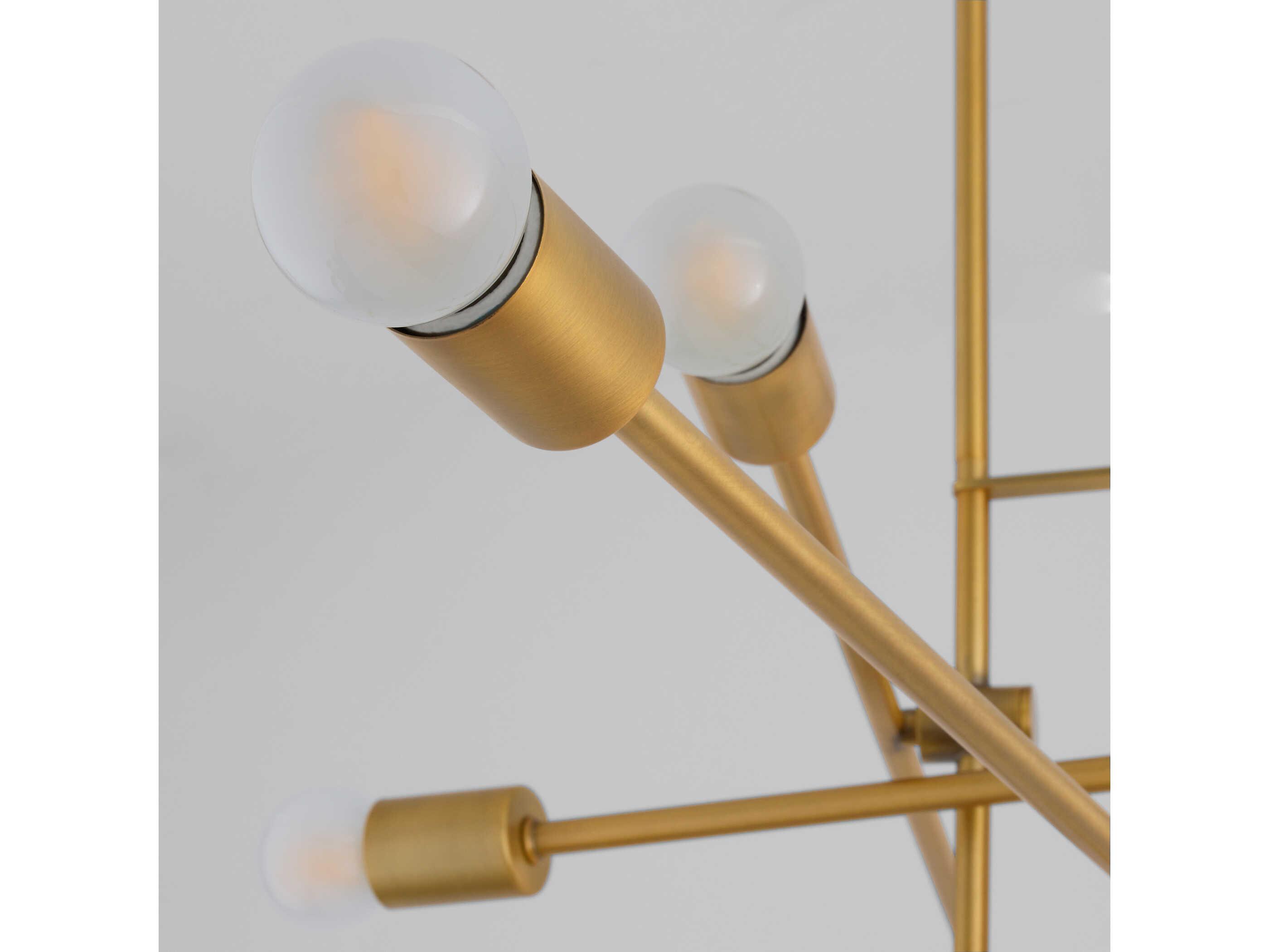 Oxygen by Quorum Mika 10-Light Brushed Brass Linear Chandelier