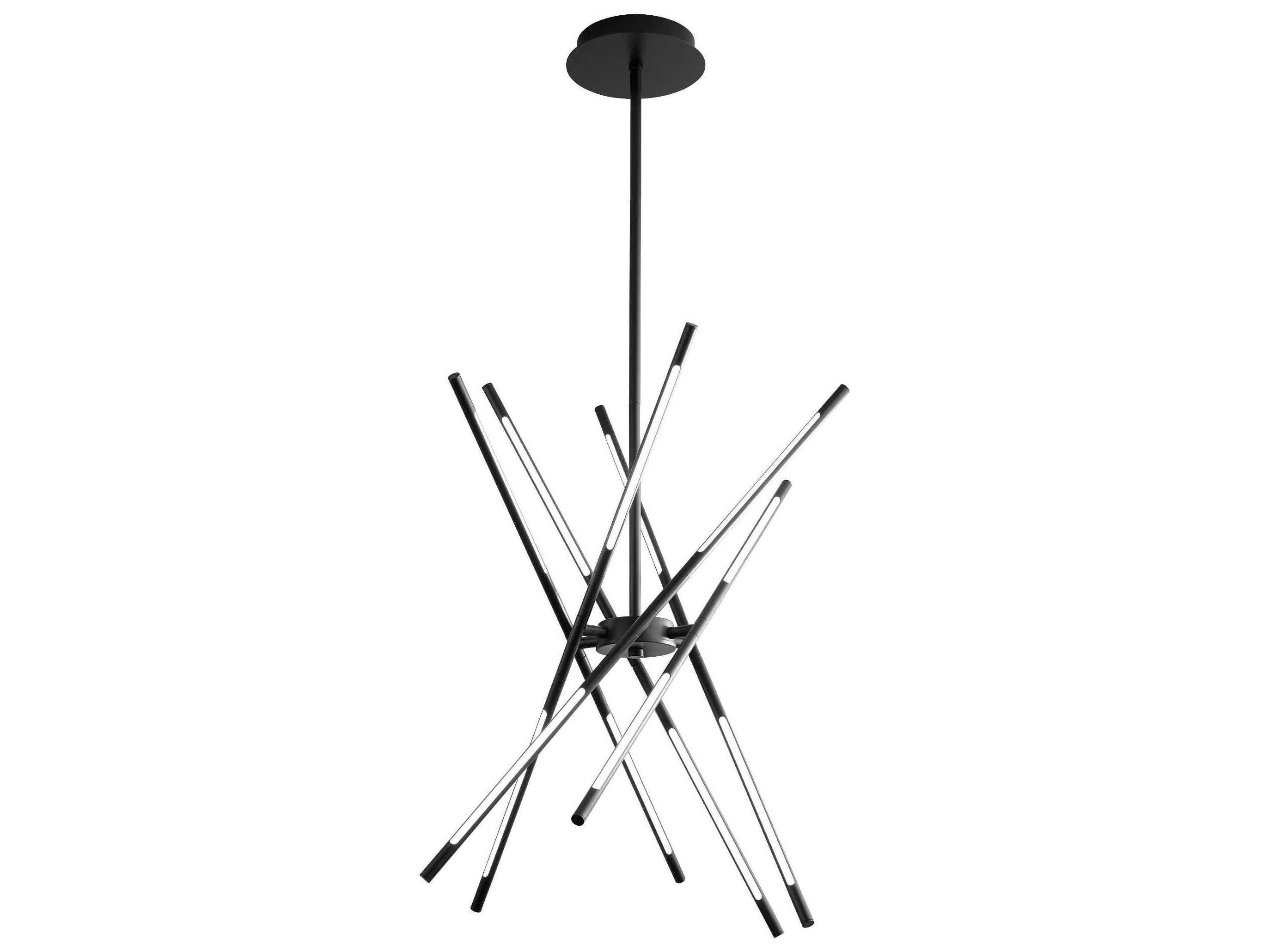 Oxygen by Quorum Palillos 12-Light Black Linear Sputnik Pendant
