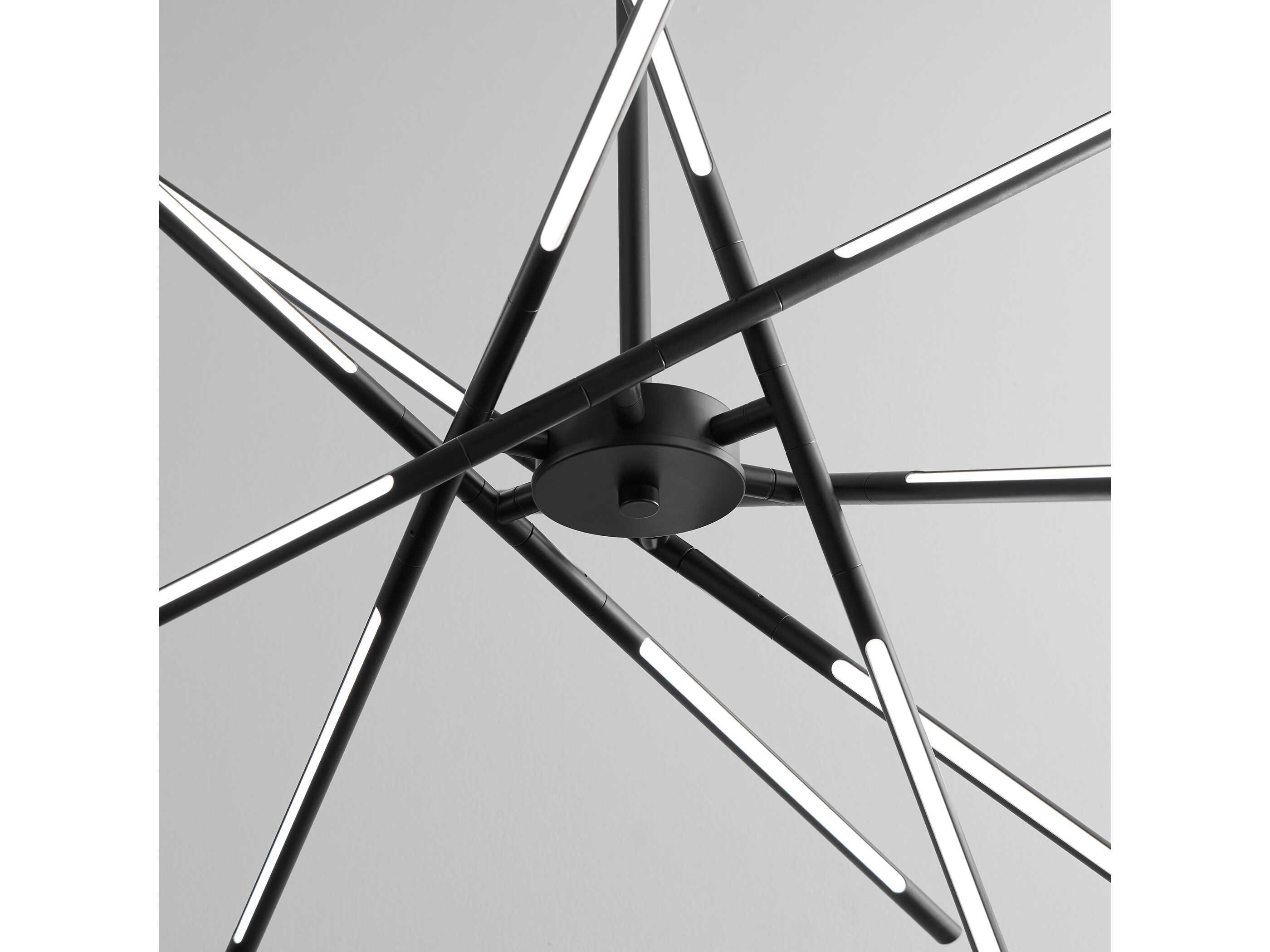 Oxygen by Quorum Palillos 12-Light Black Linear Sputnik Pendant