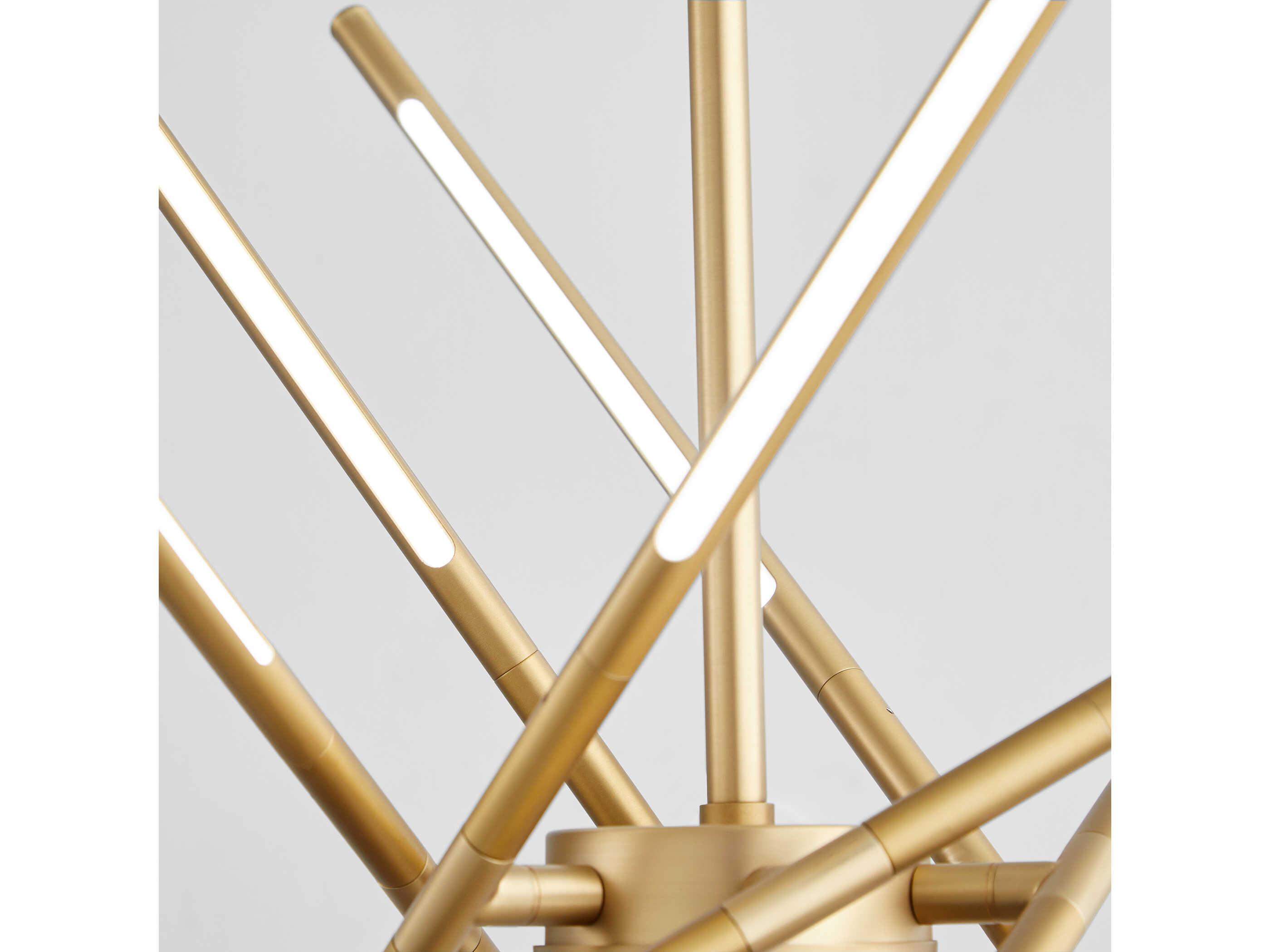 Oxygen by Quorum Palillos 12-Light Aged Brass Linear Sputnik Pendant