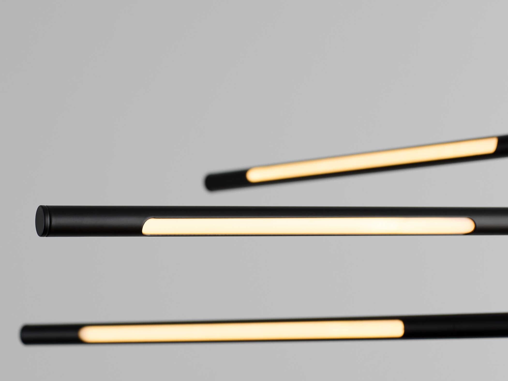 Oxygen by Quorum Palillos 8-Light Black Linear Island Pendant