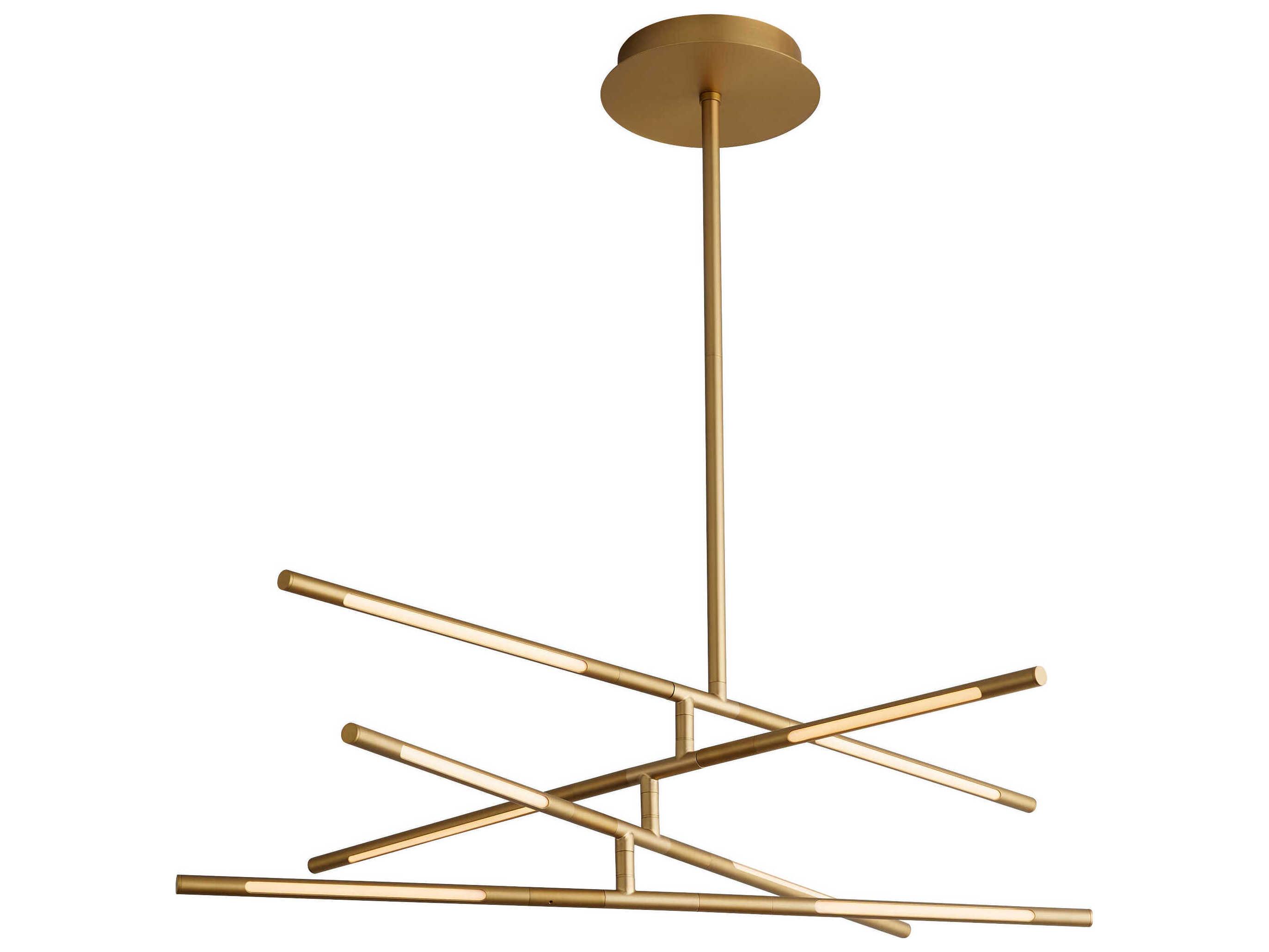 Oxygen by Quorum Palillos 8-Light Aged Brass Linear Island Pendant