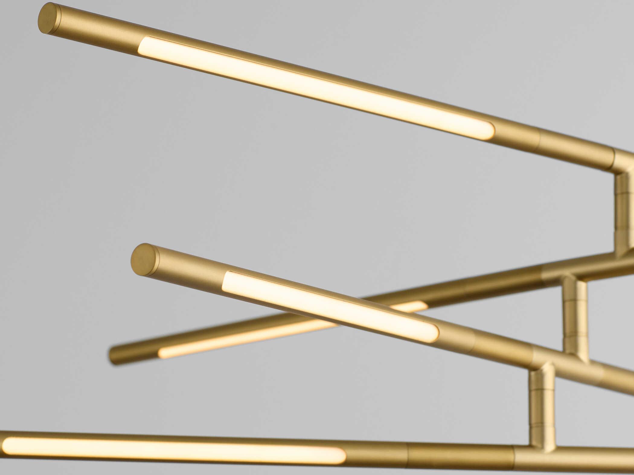 Oxygen by Quorum Palillos 8-Light Aged Brass Linear Island Pendant