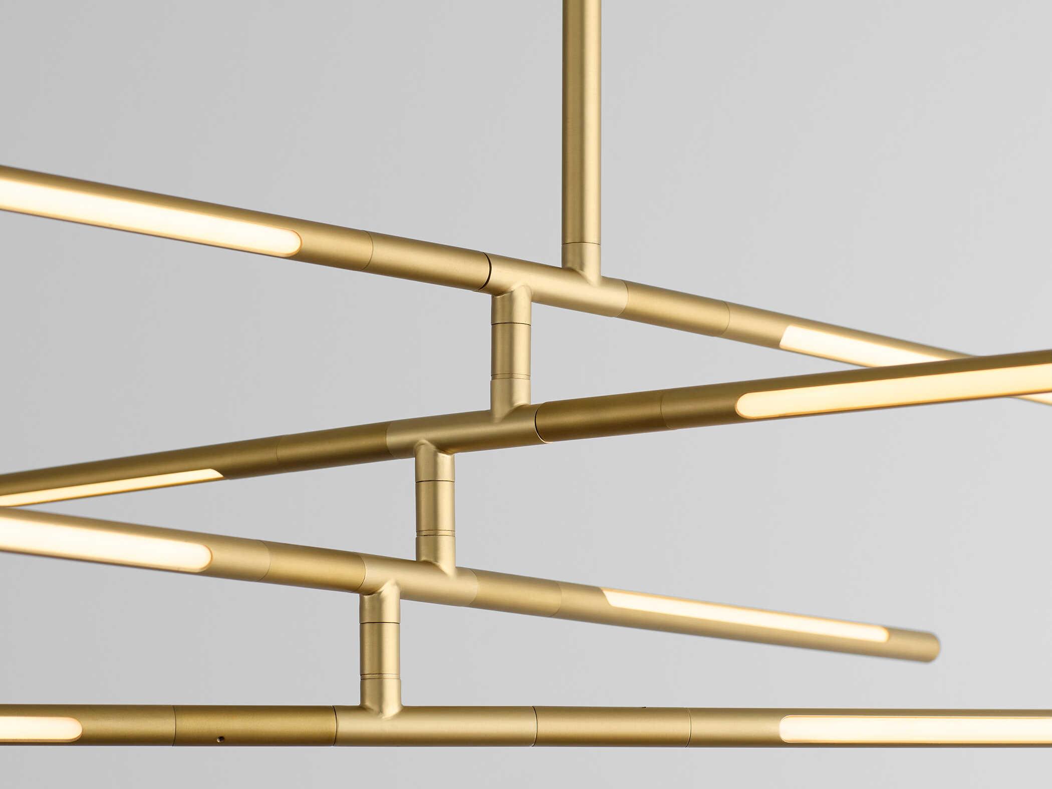 Oxygen by Quorum Palillos 8-Light Aged Brass Linear Island Pendant