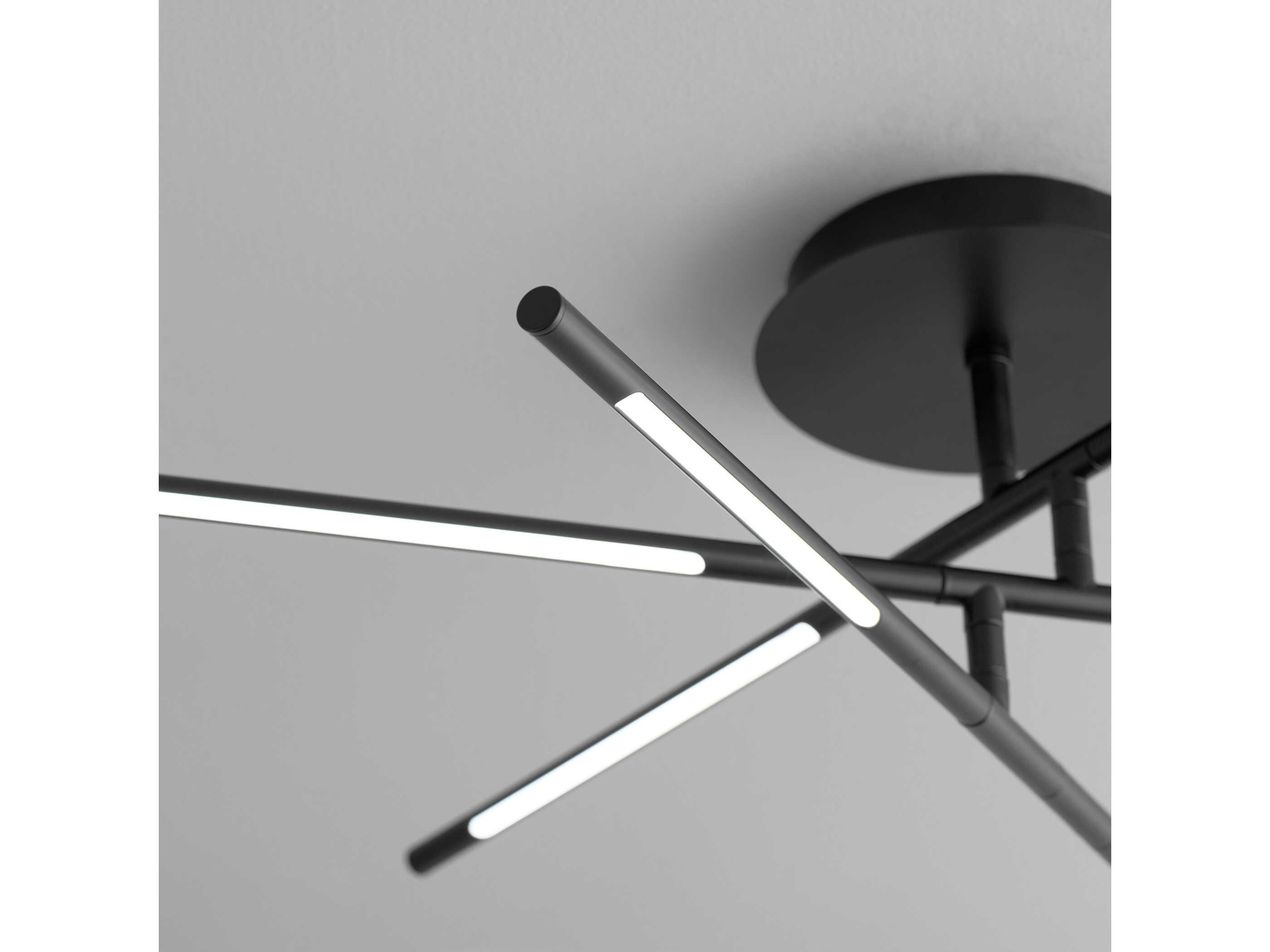 Oxygen by Quorum Palillos 6-Light Black Linear Flush Mount