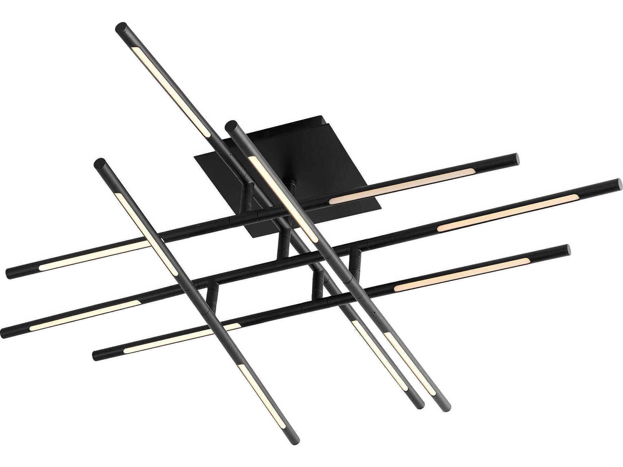 Oxygen by Quorum Palillos 12-Light Black Linear Flush Mount