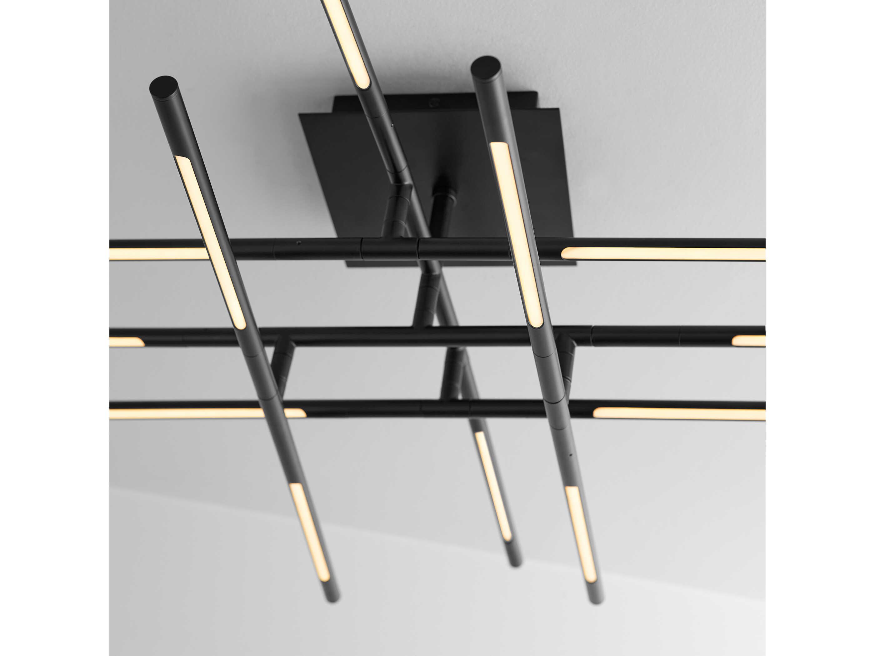 Oxygen by Quorum Palillos 12-Light Black Linear Flush Mount