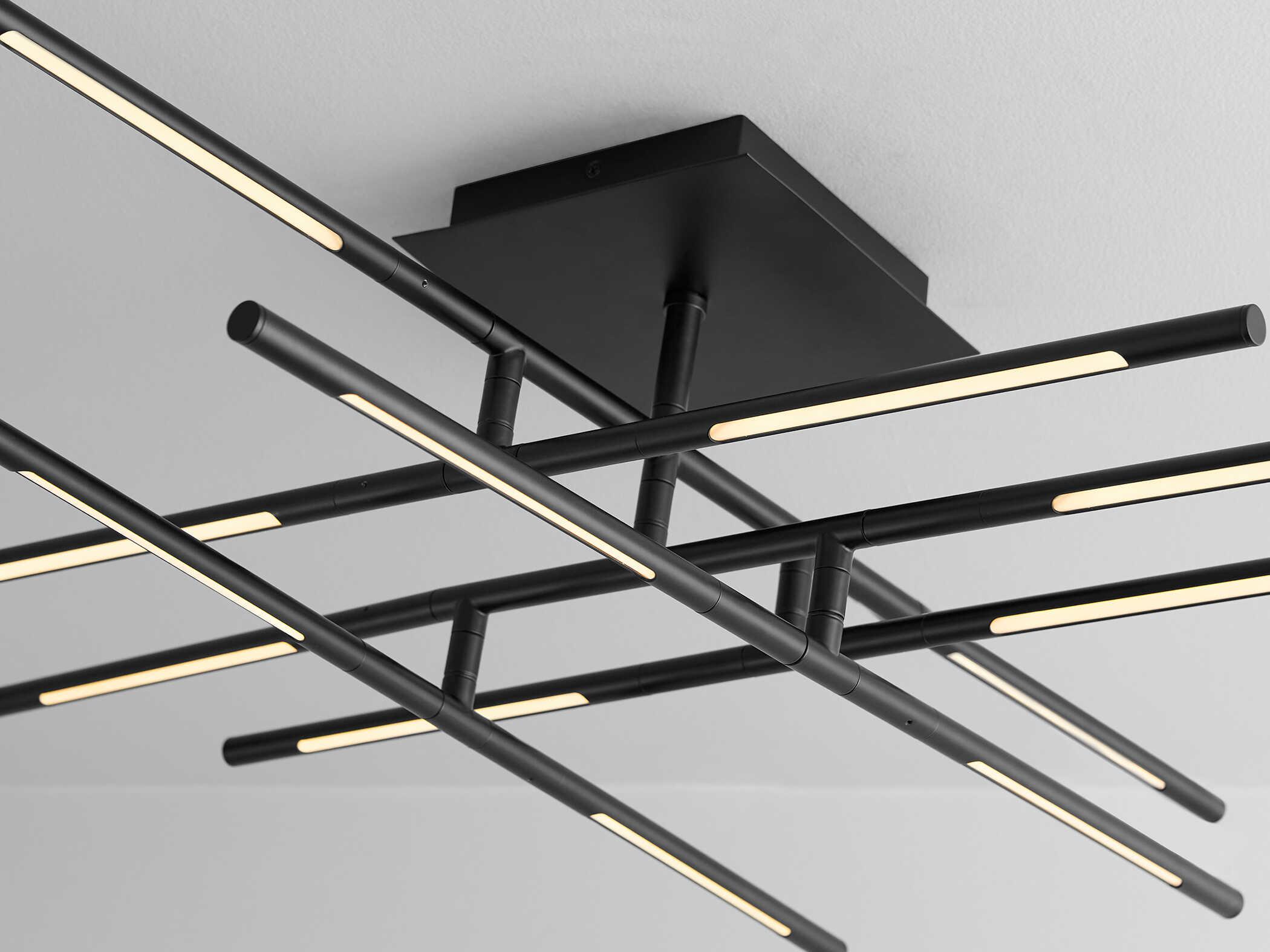 Oxygen by Quorum Palillos 12-Light Black Linear Flush Mount