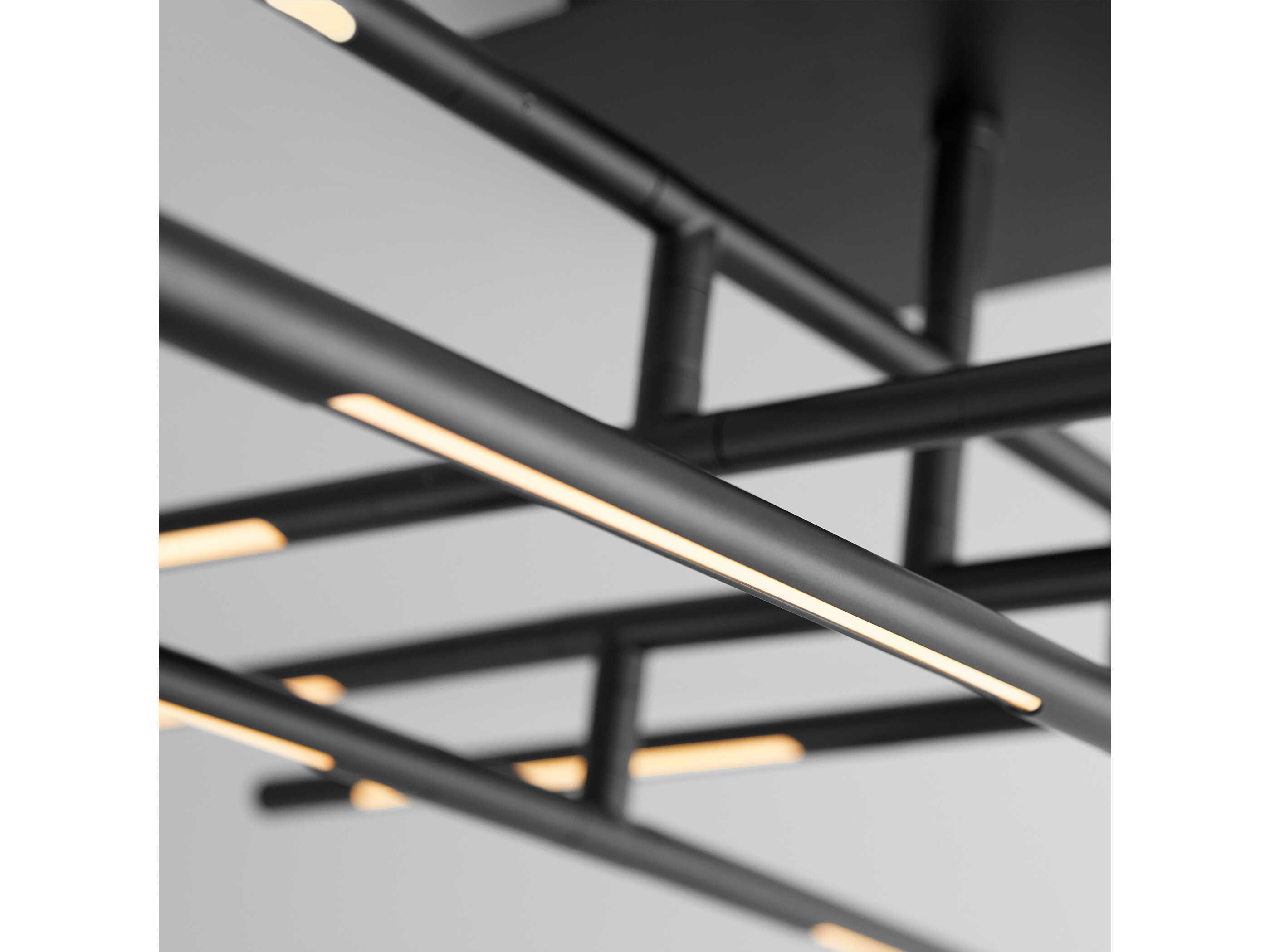Oxygen by Quorum Palillos 12-Light Black Linear Flush Mount