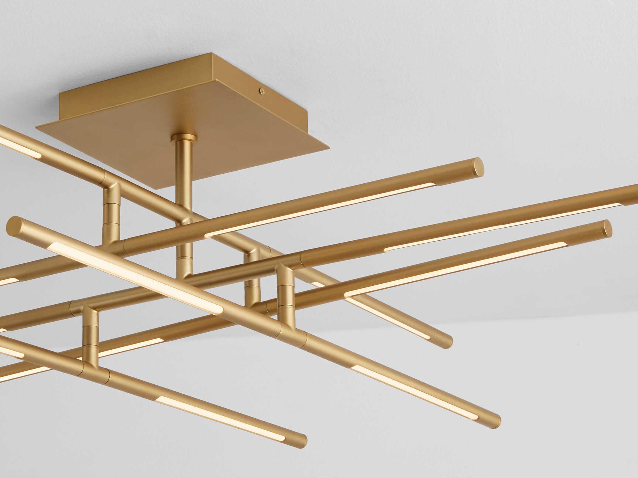 Oxygen by Quorum Palillos 12-Light Aged Brass Linear Flush Mount