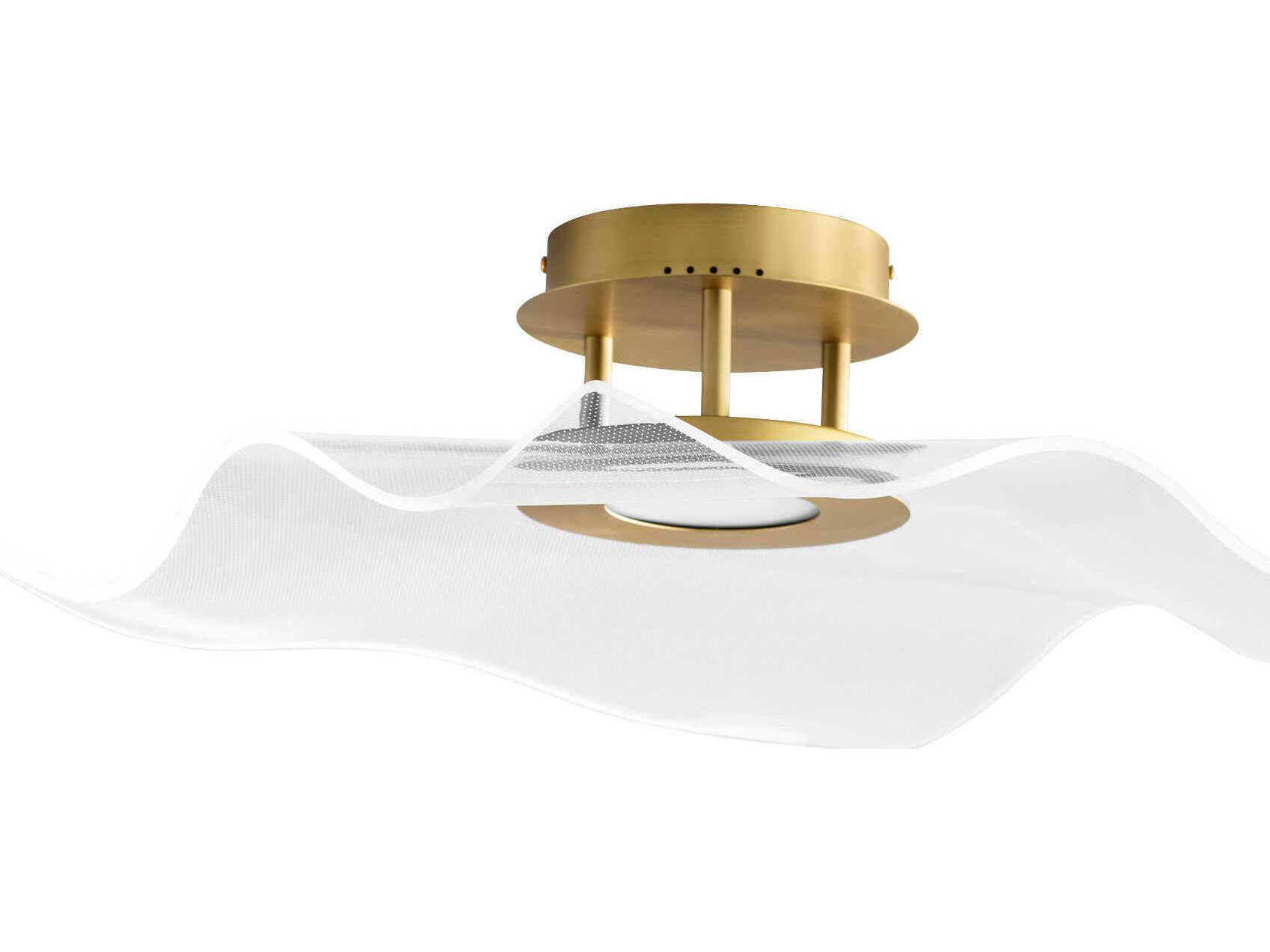 Oxygen by Quorum Medusa 1-Light Aged Brass Flush Mount