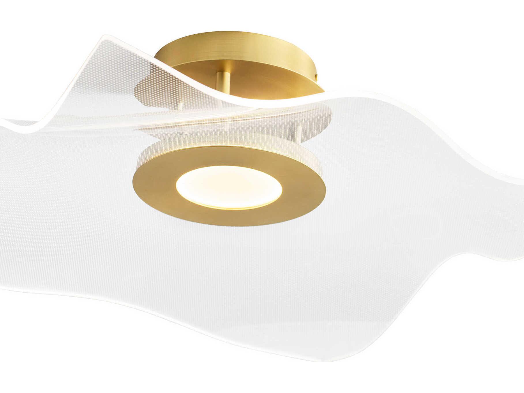 Oxygen by Quorum Medusa 1-Light Aged Brass Flush Mount