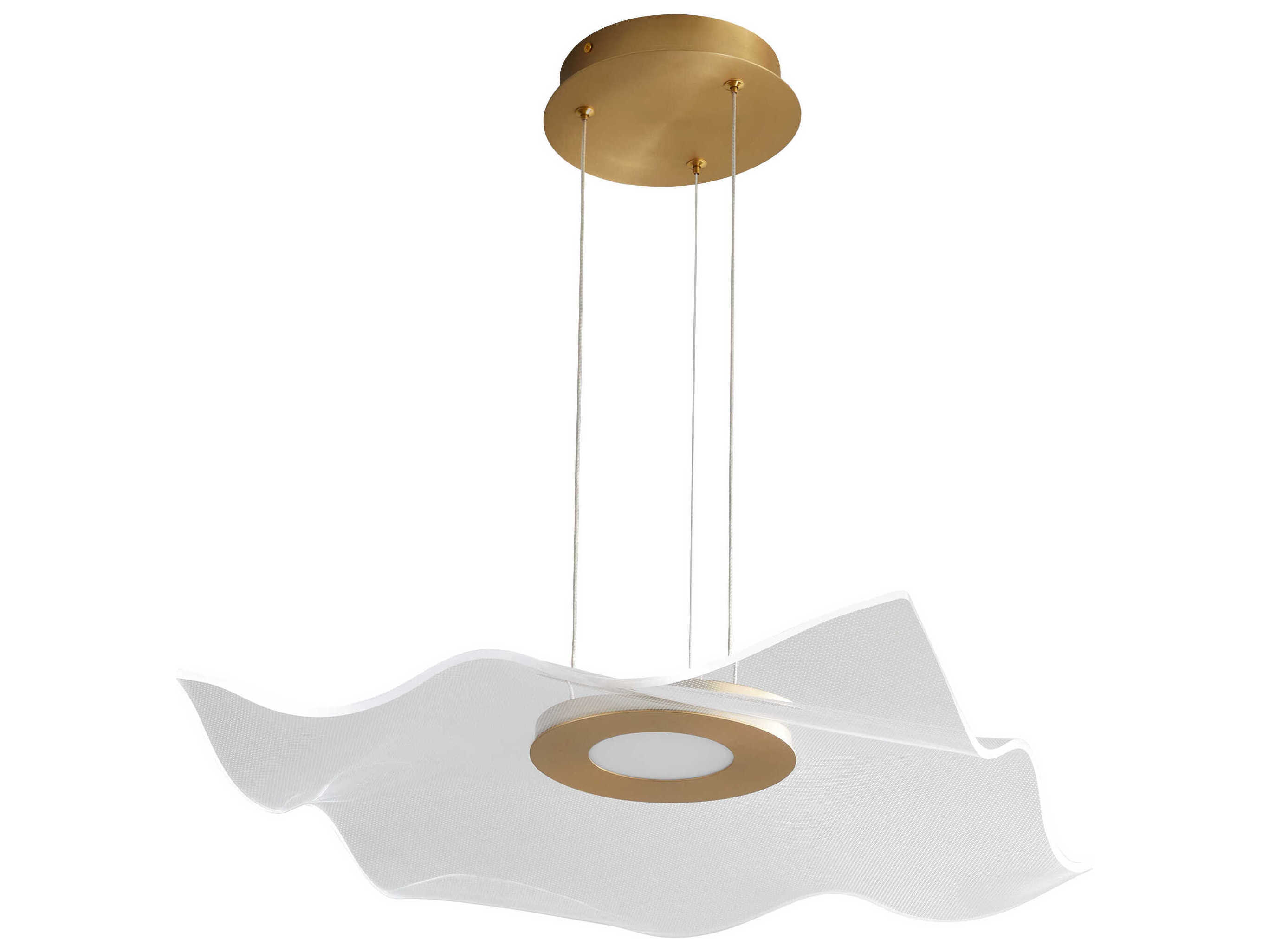 Oxygen by Quorum Medusa 1-Light Aged Brass Pendant