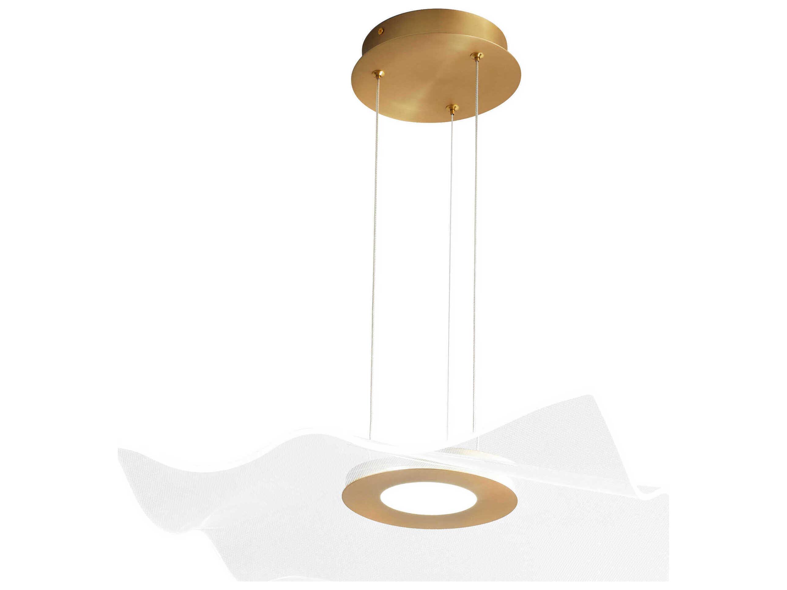 Oxygen by Quorum Medusa 1-Light Aged Brass Pendant