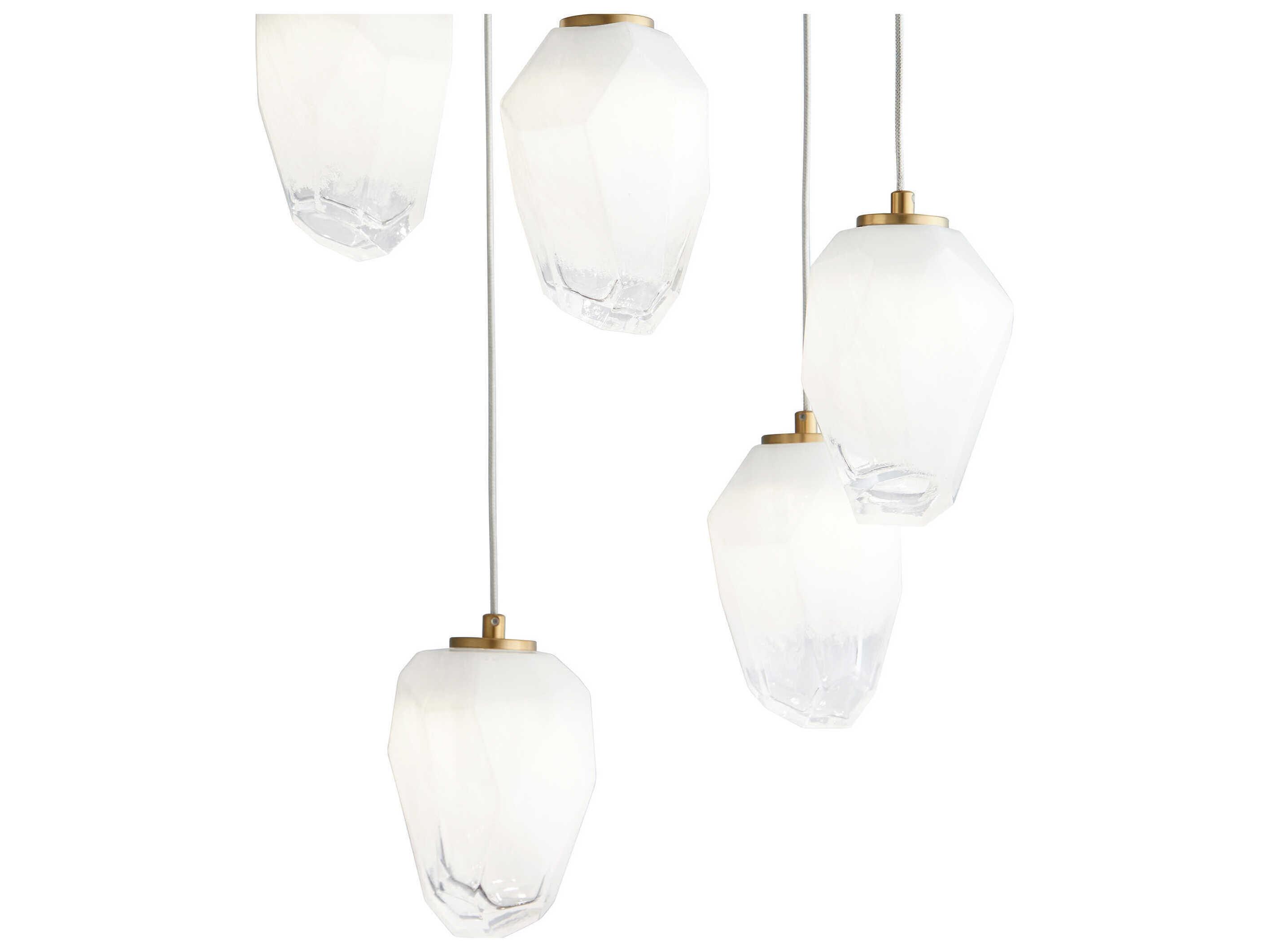 Oxygen by Quorum Vivo 5-Light Aged Brass Pendant