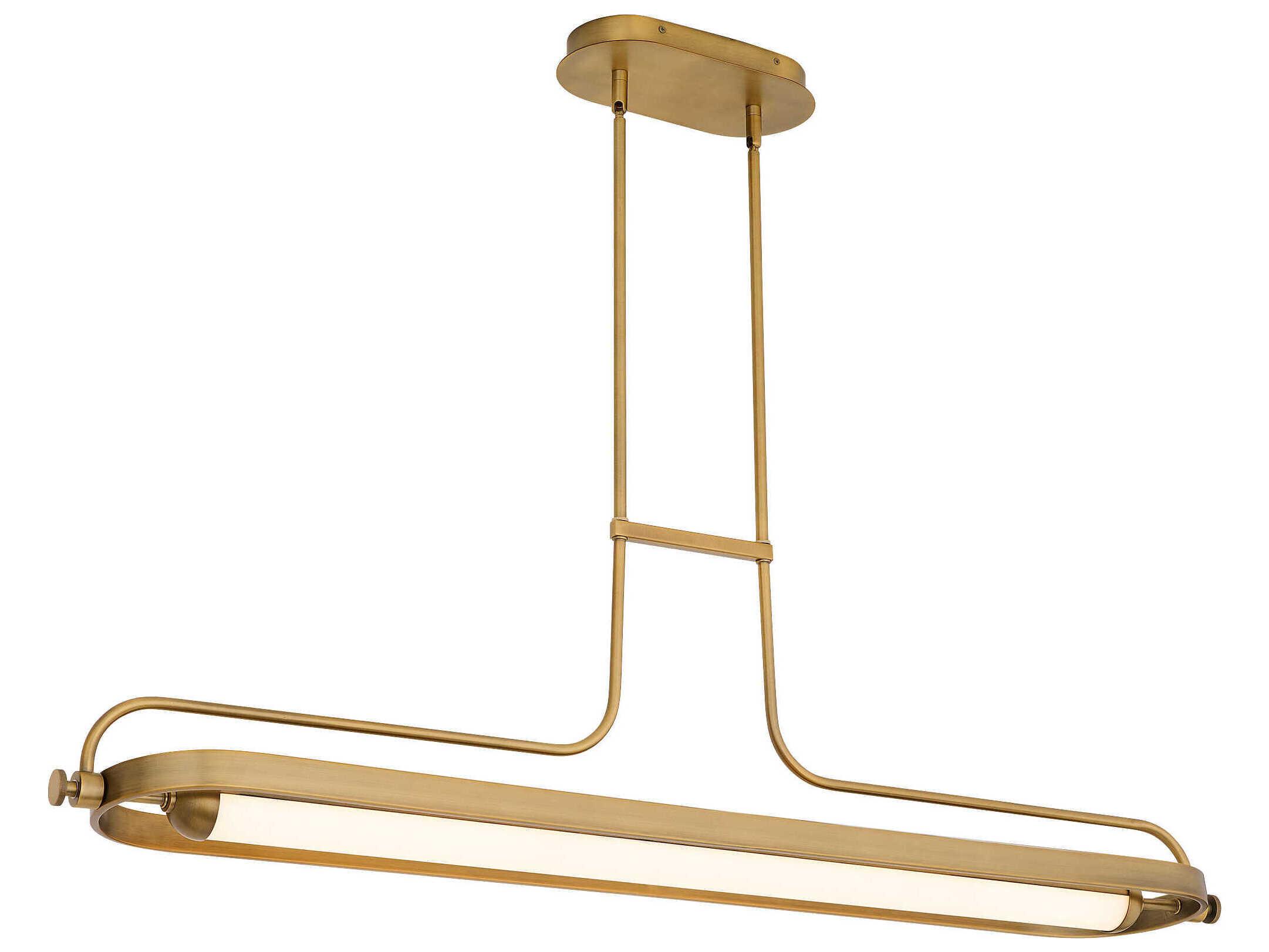 Oxygen by Quorum Braem Brushed Brass Linear Island Pendant