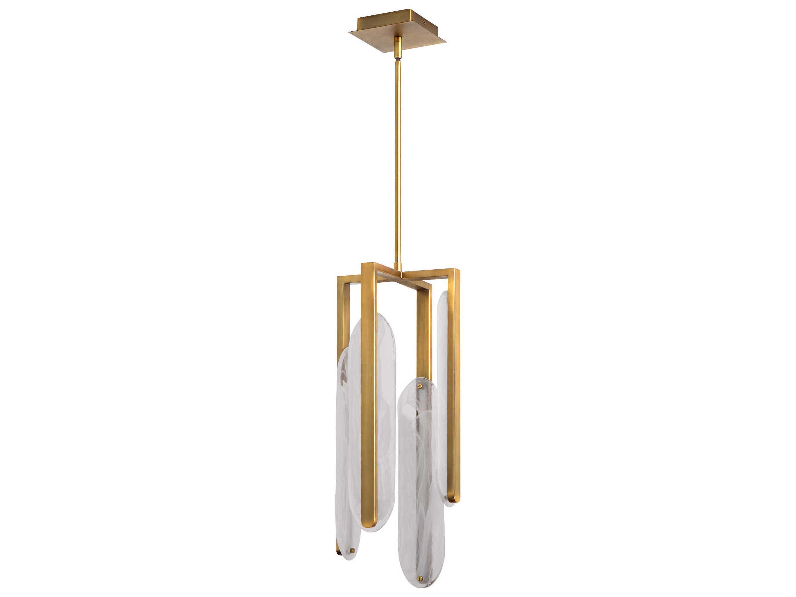 Oxygen by Quorum Avian 4-Light Brushed Brass Geometric Pendant