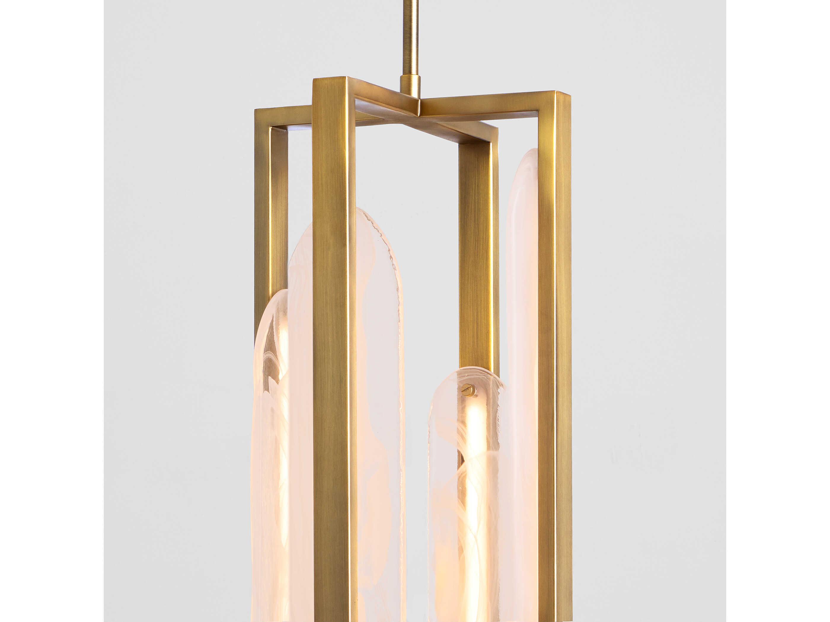 Oxygen by Quorum Avian 4-Light Brushed Brass Geometric Pendant