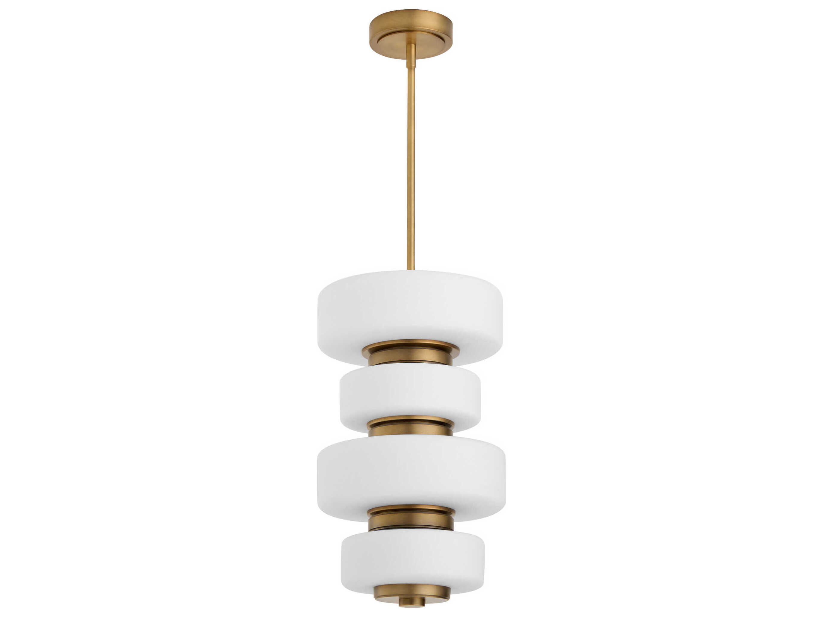 Oxygen by Quorum Favo Brushed Brass Geometric Tiered Pendant
