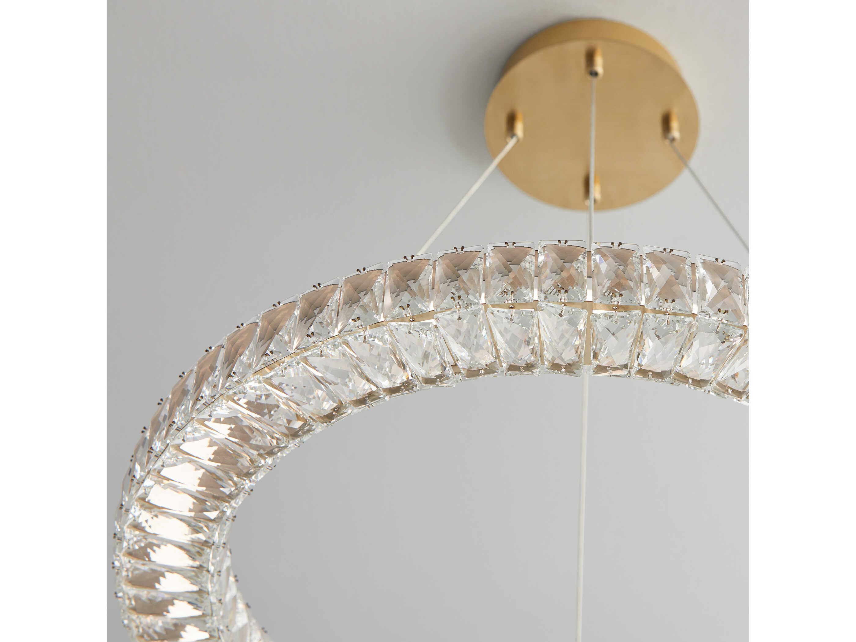 Oxygen by Quorum Elan 1-Light Aged Brass Round Pendant