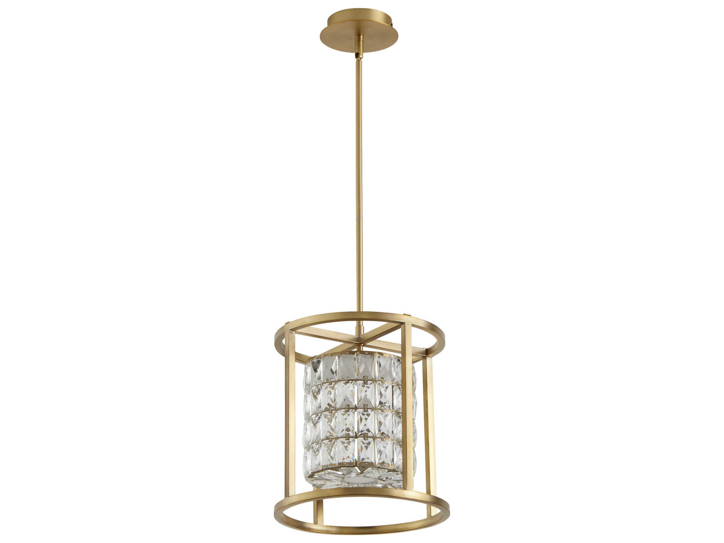 Oxygen by Quorum Elan 1-Light Aged Brass Mini Pendant