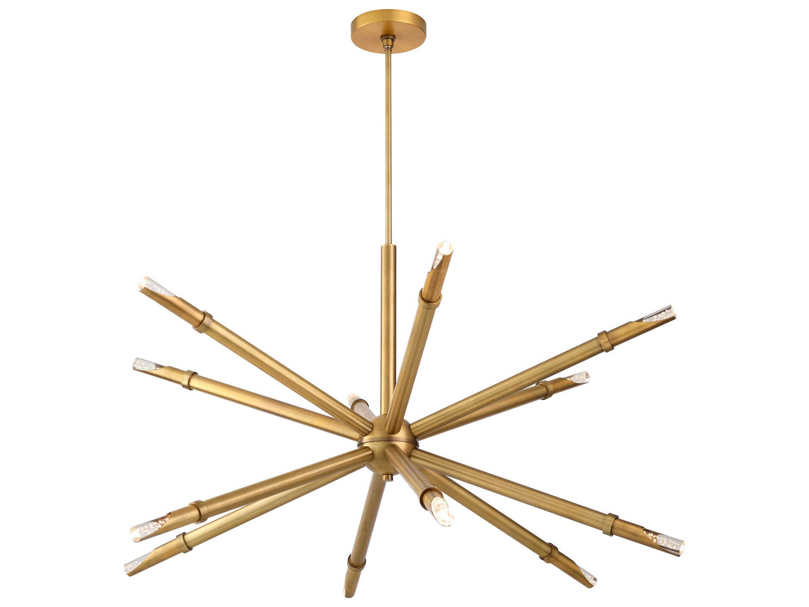 Oxygen by Quorum Ionis 12-Light Brushed Brass Sputnik Pendant