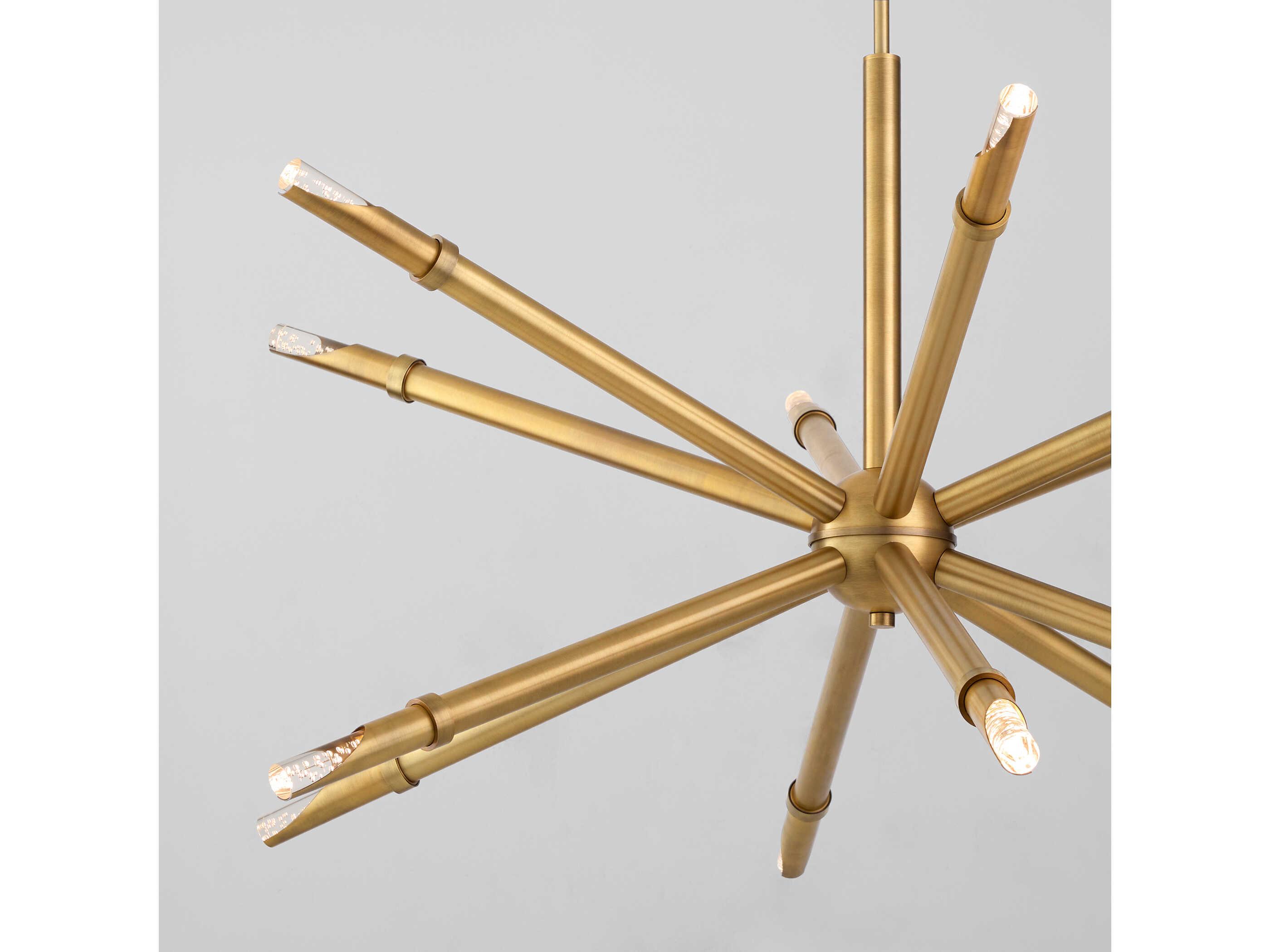Oxygen by Quorum Ionis 12-Light Brushed Brass Sputnik Pendant