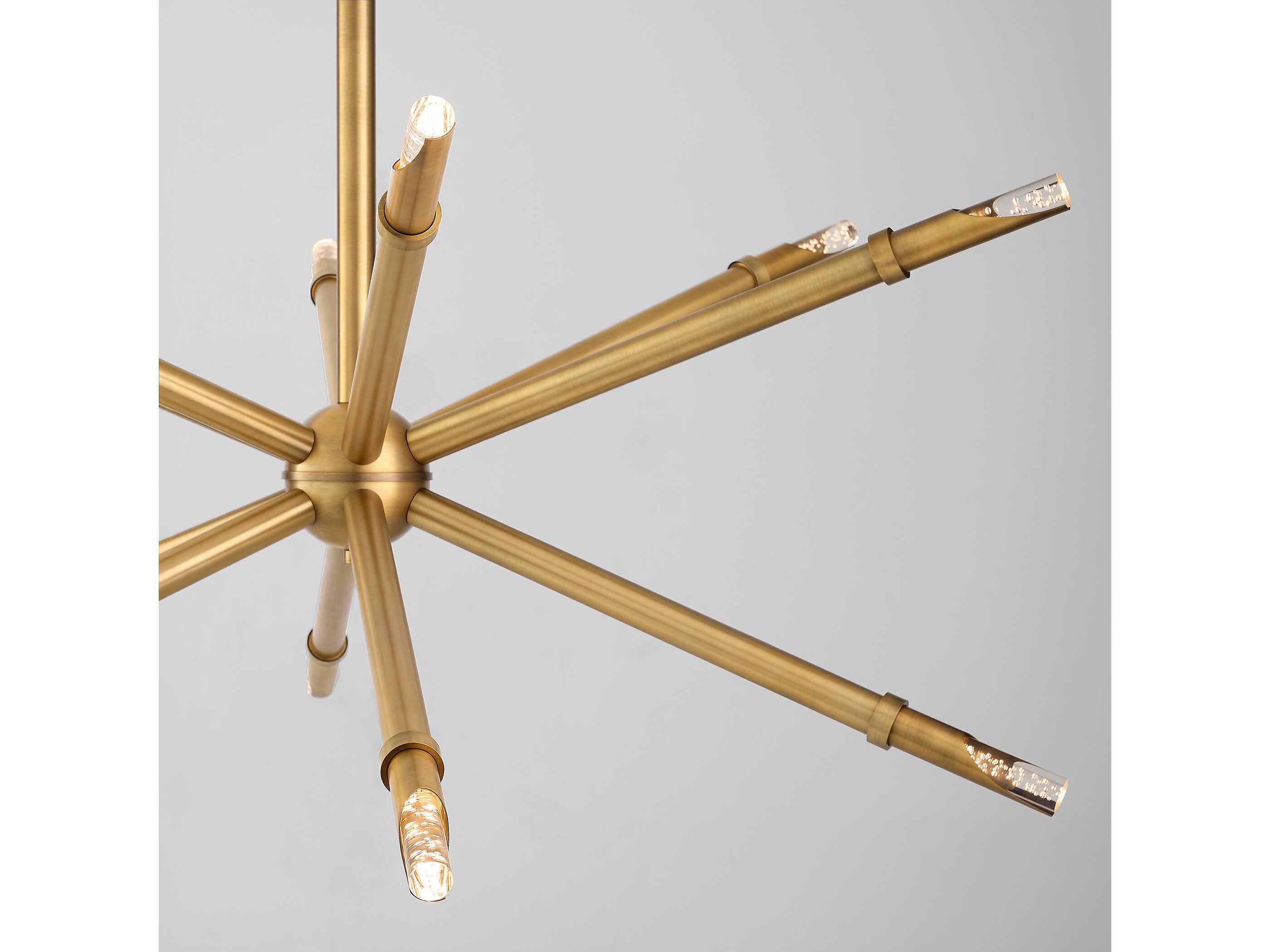 Oxygen by Quorum Ionis 12-Light Brushed Brass Sputnik Pendant