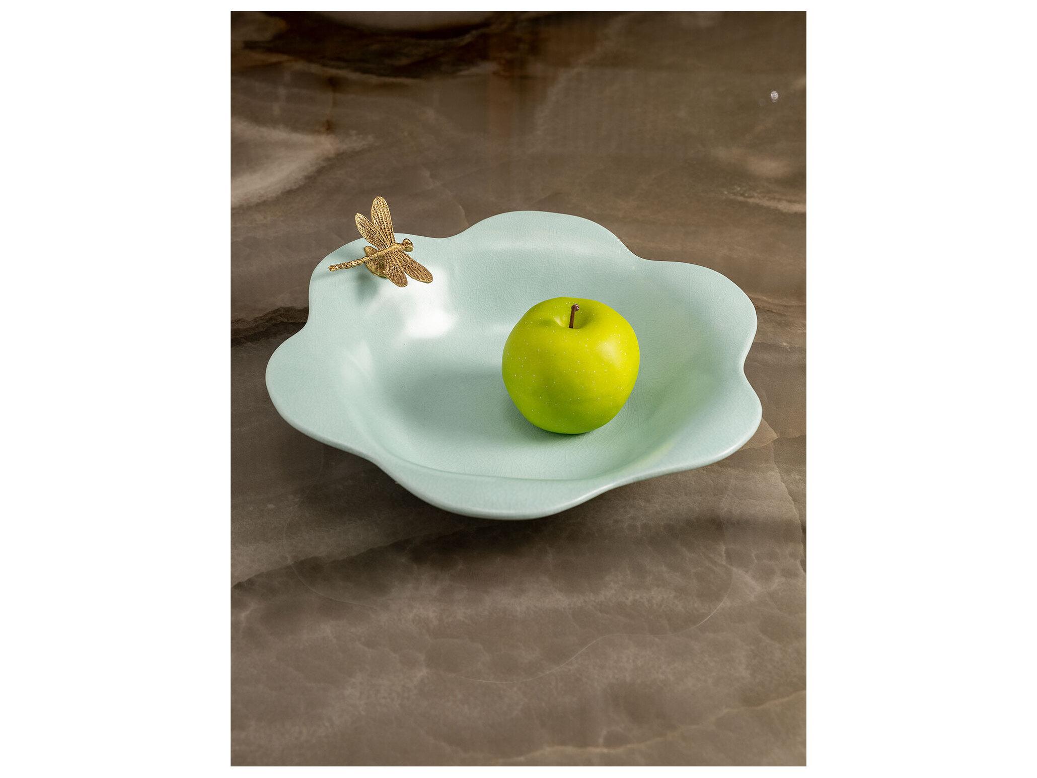 Port 68 Dragonfly Celadon Blue Bowl