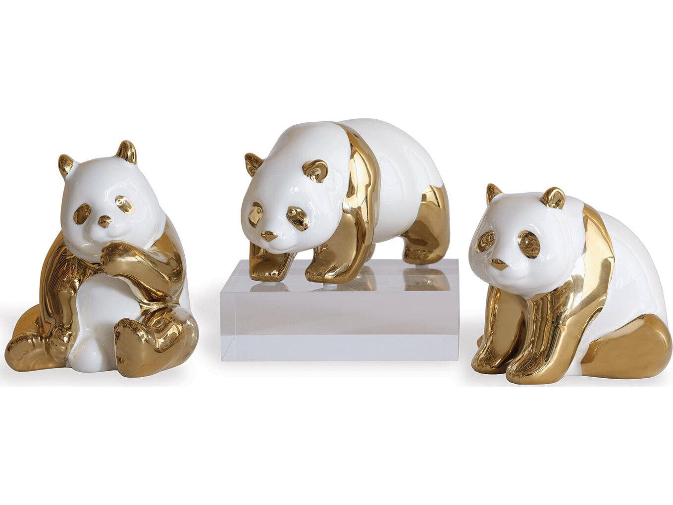 Port 68 Panda Cream Objects (Set Of 3)