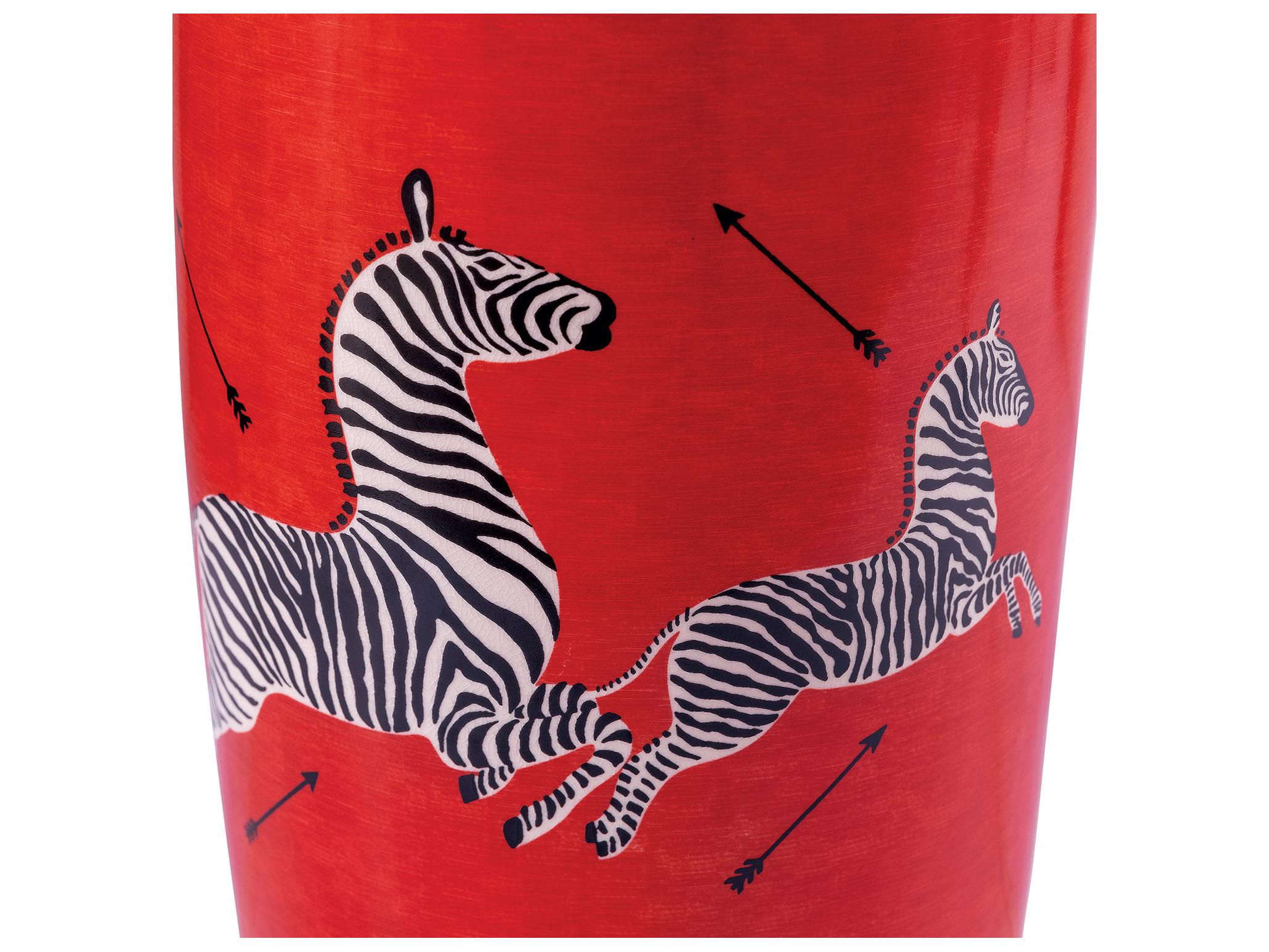 Port 68 Zebra Red Stool 19X12"D