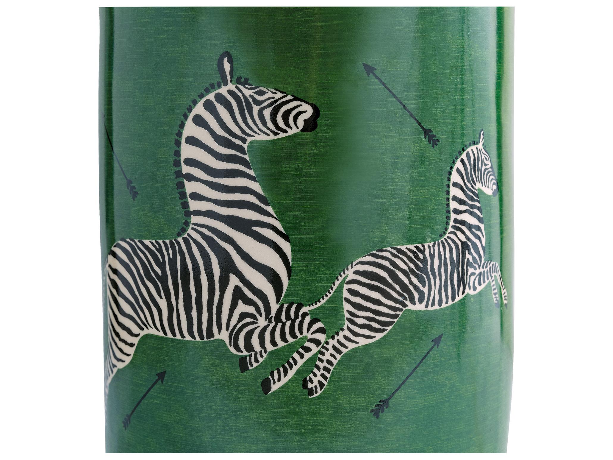 Port 68 Zebra Green Stool 19X12"D