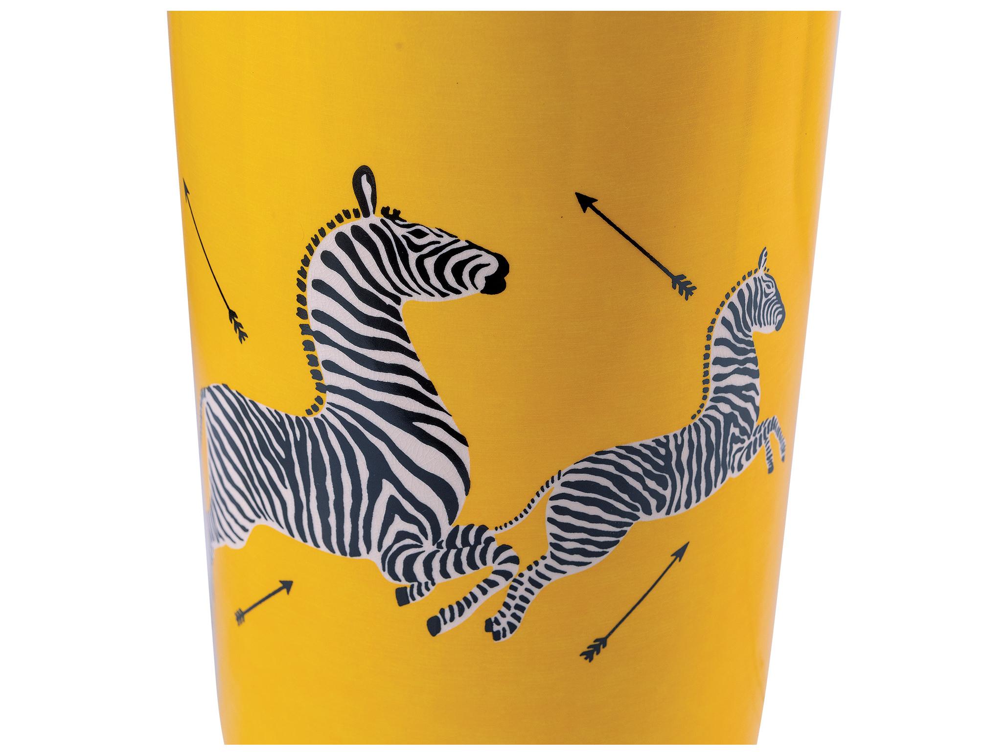 Port 68 Zebra Yellow Stool 19X12"D