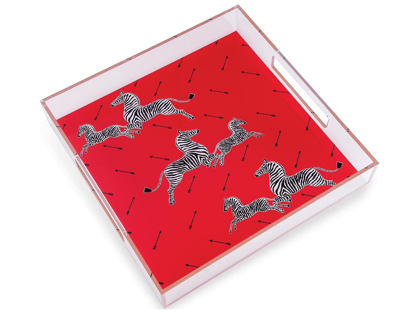 Port 68 Zebra Red Acrylic Tray 2.5X15X15