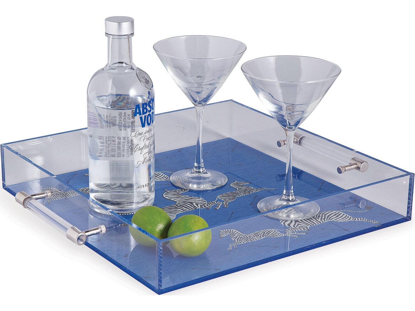 Port 68 Zebra Blue Lucite Tray