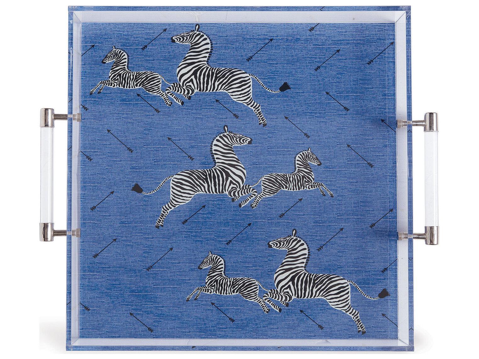 Port 68 Zebra Blue Lucite Tray