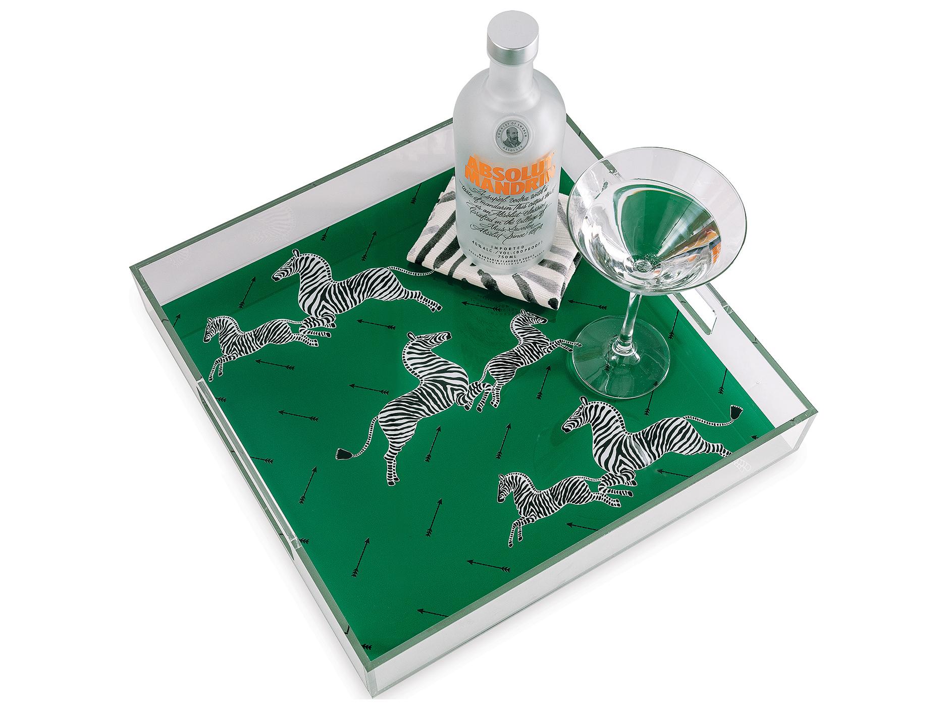 Port 68 Zebra Green Acrylic Tray 2.5X15X15