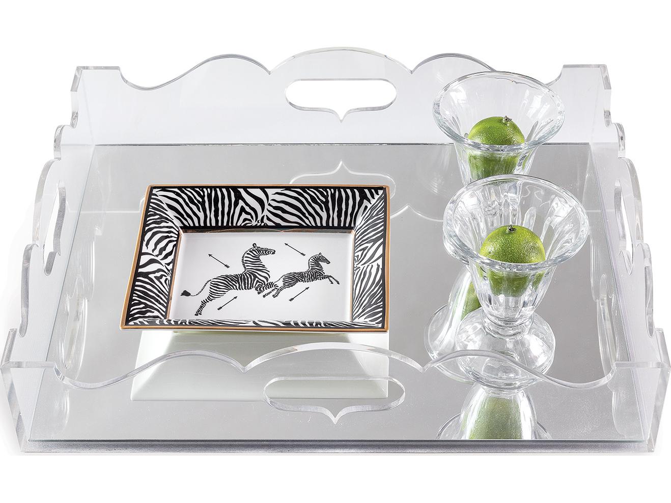 Port 68 Queen Anne Lucite Tray 4"Hx18"Wx14"D