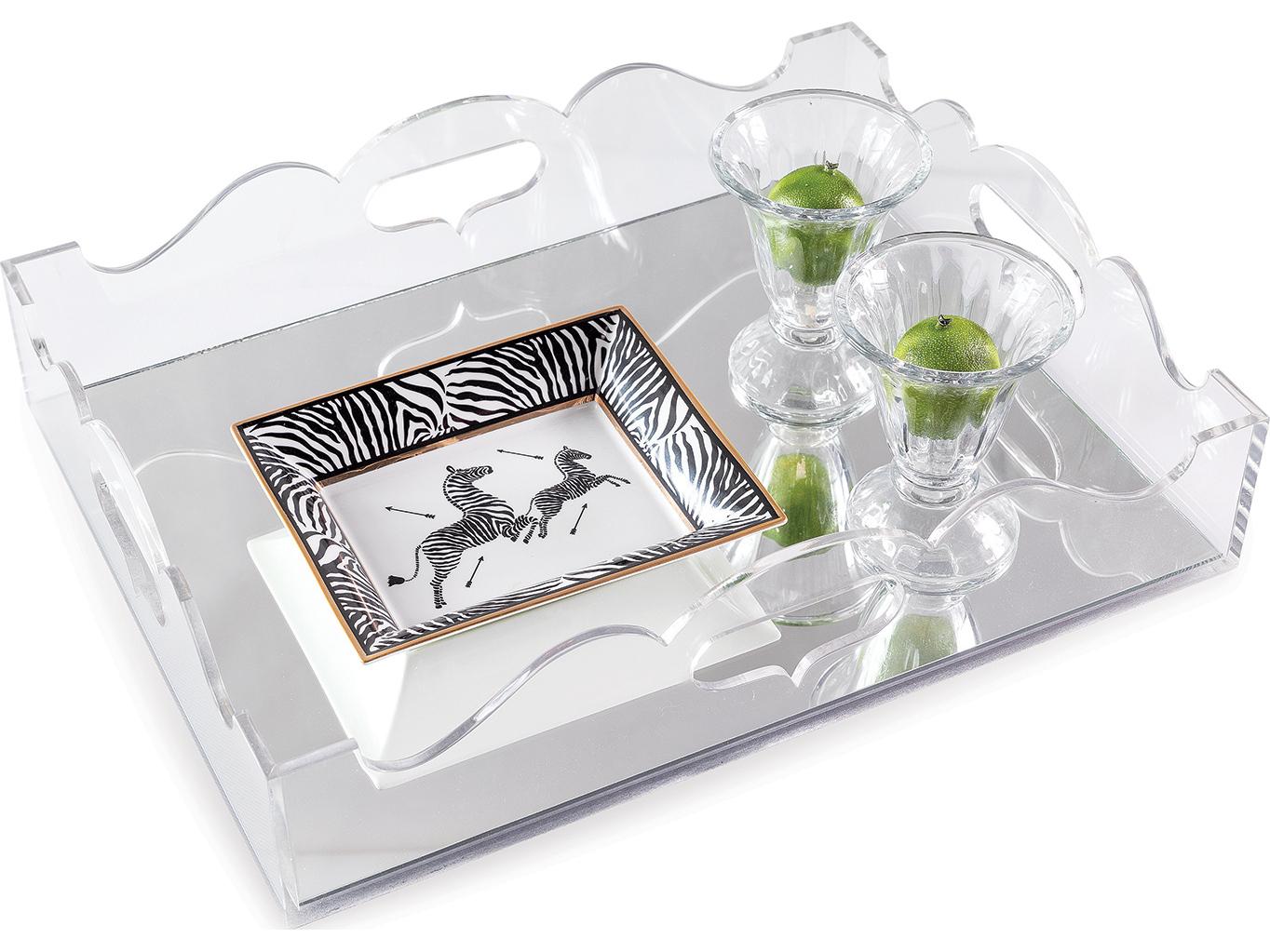 Port 68 Queen Anne Lucite Tray 4"Hx18"Wx14"D